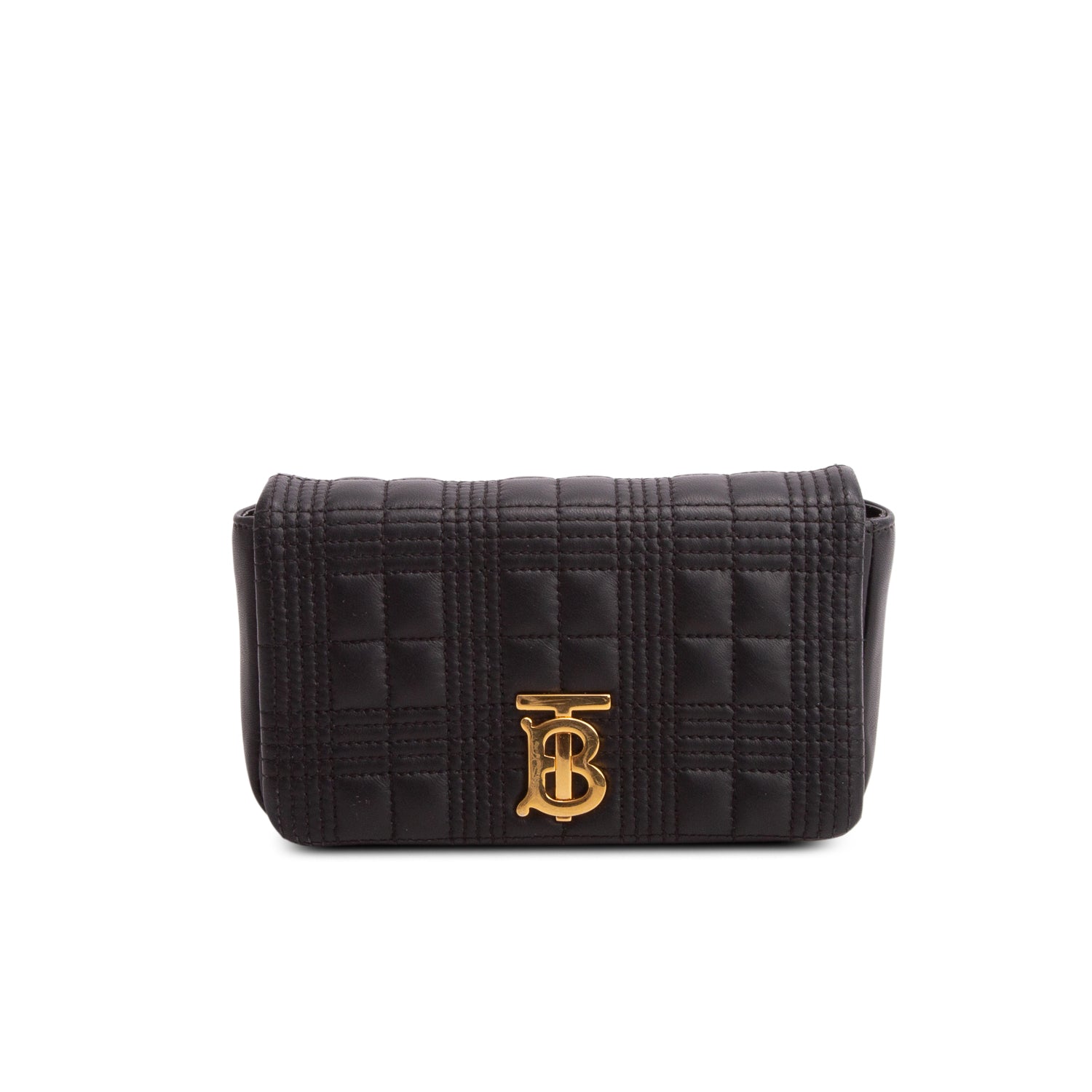 Burberry Black Lambskin Quilted Lola Belt Bag