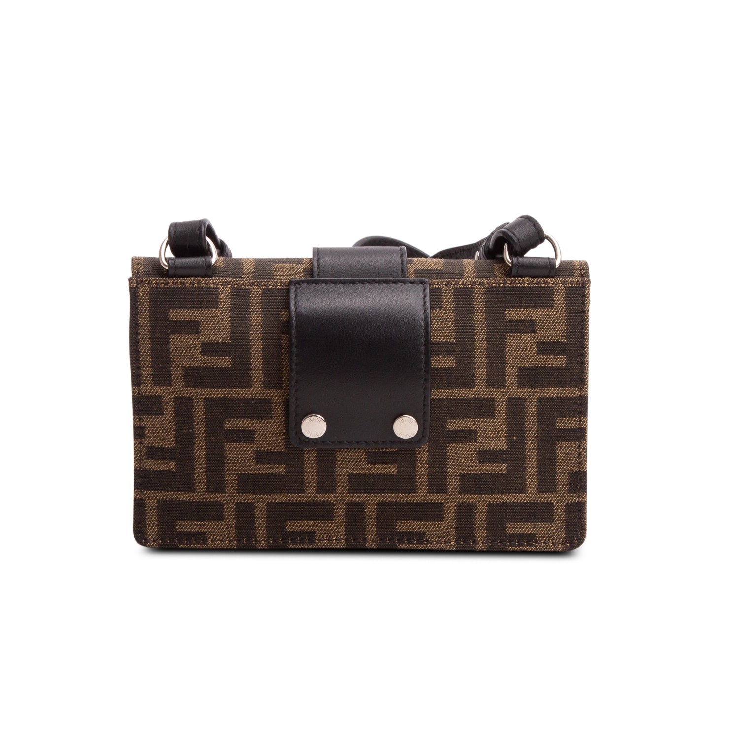 Fendi 2020 Recycled Fabric Jacquard Vitello Grace FF 1974 Baguette Belt Pouch w/ Box & Receipt