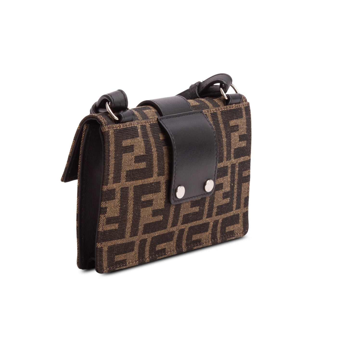 Fendi 2020 Recycled Fabric Jacquard Vitello Grace FF 1974 Baguette Belt Pouch w/ Box & Receipt