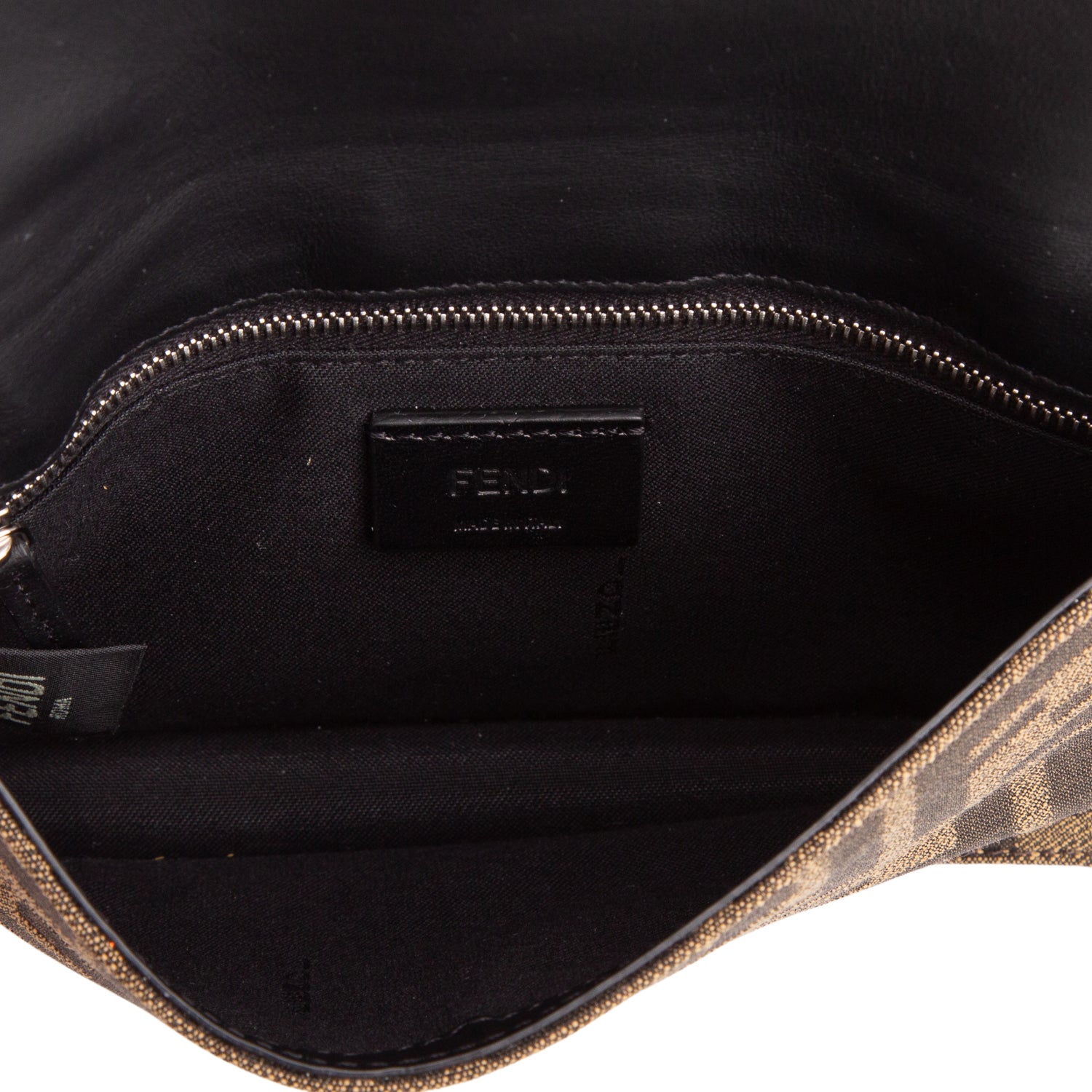 Fendi 2020 Recycled Fabric Jacquard Vitello Grace FF 1974 Baguette Belt Pouch w/ Box & Receipt