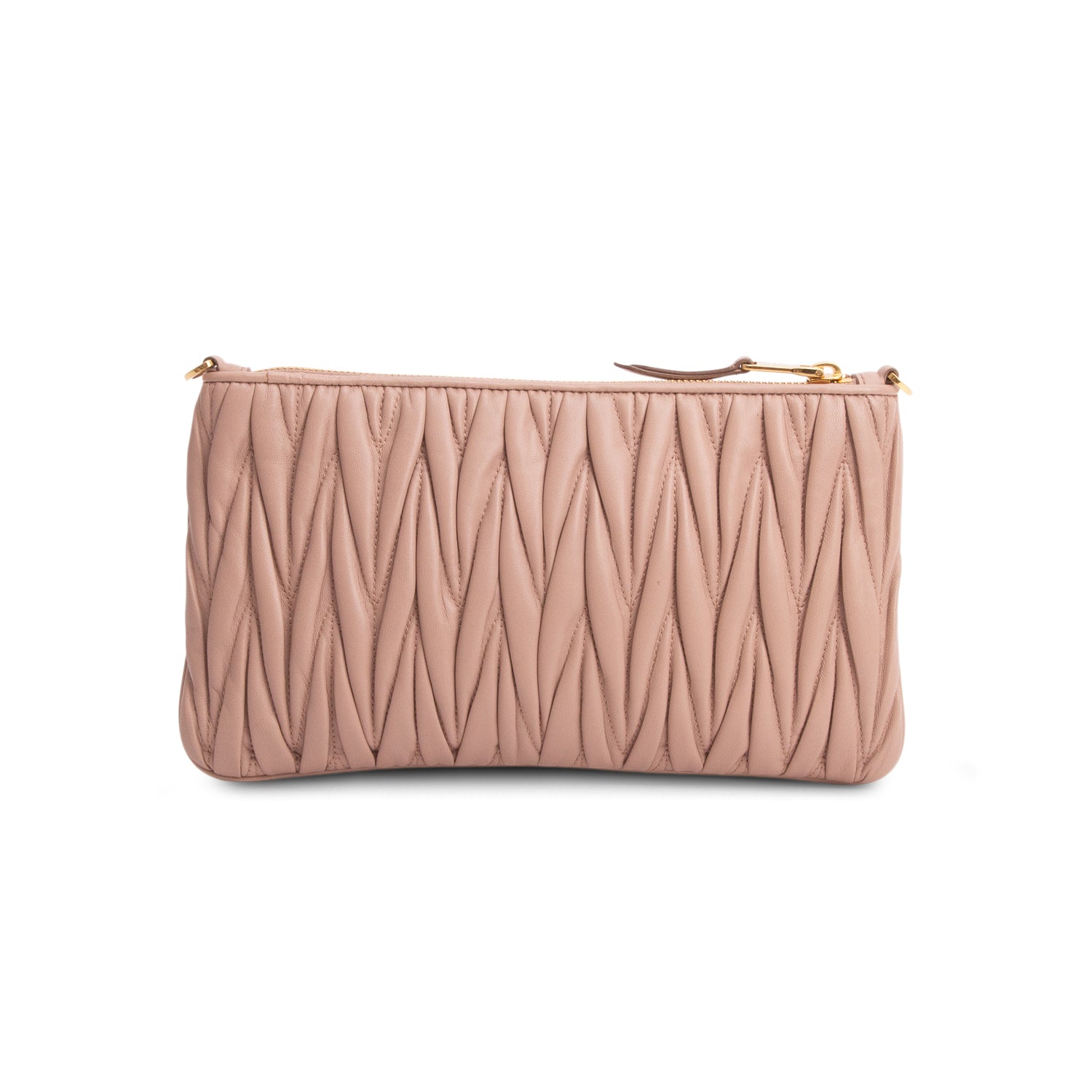 Miu Miu Pink Matelasse Crossbody Bag w/ Straps
