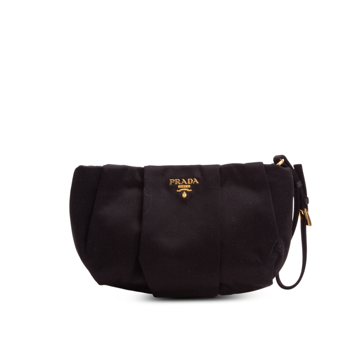 Prada Black Satin Raso Wristlet