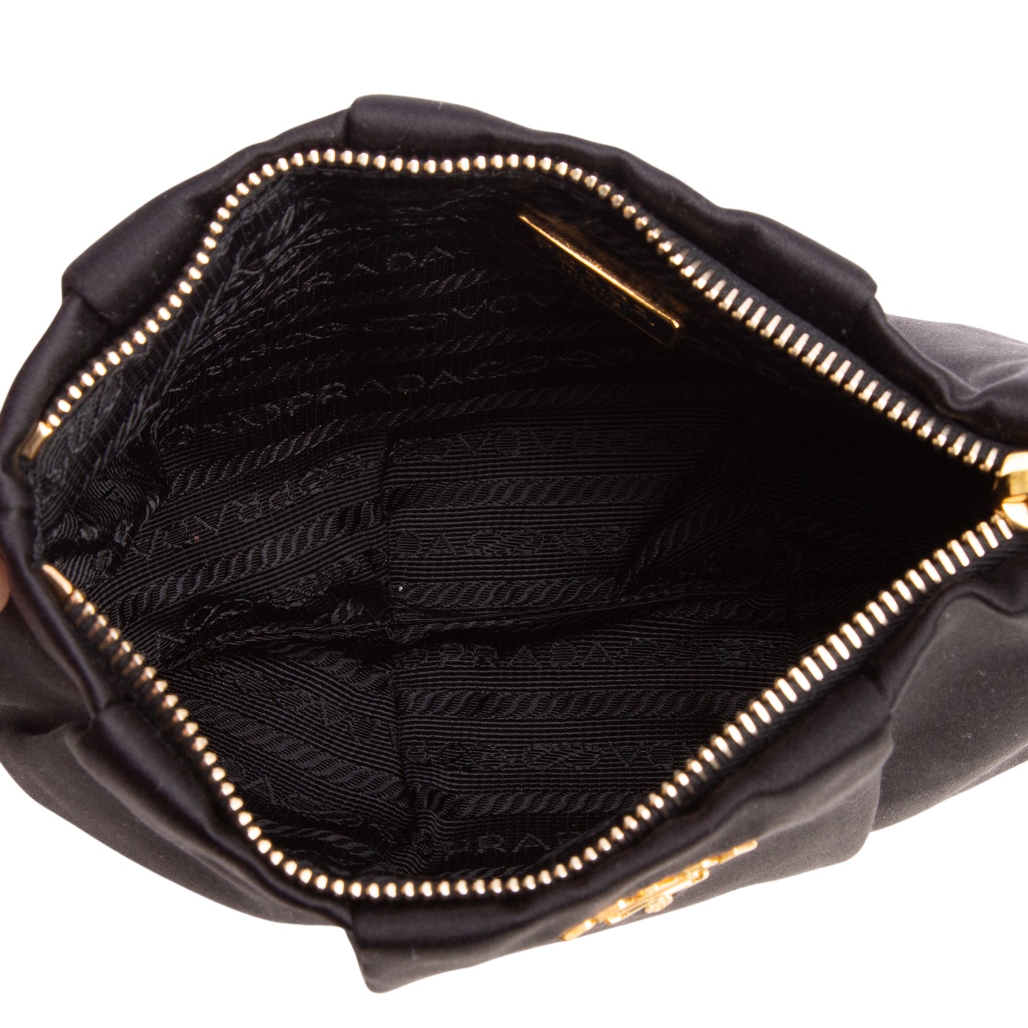 Prada Black Satin Raso Wristlet
