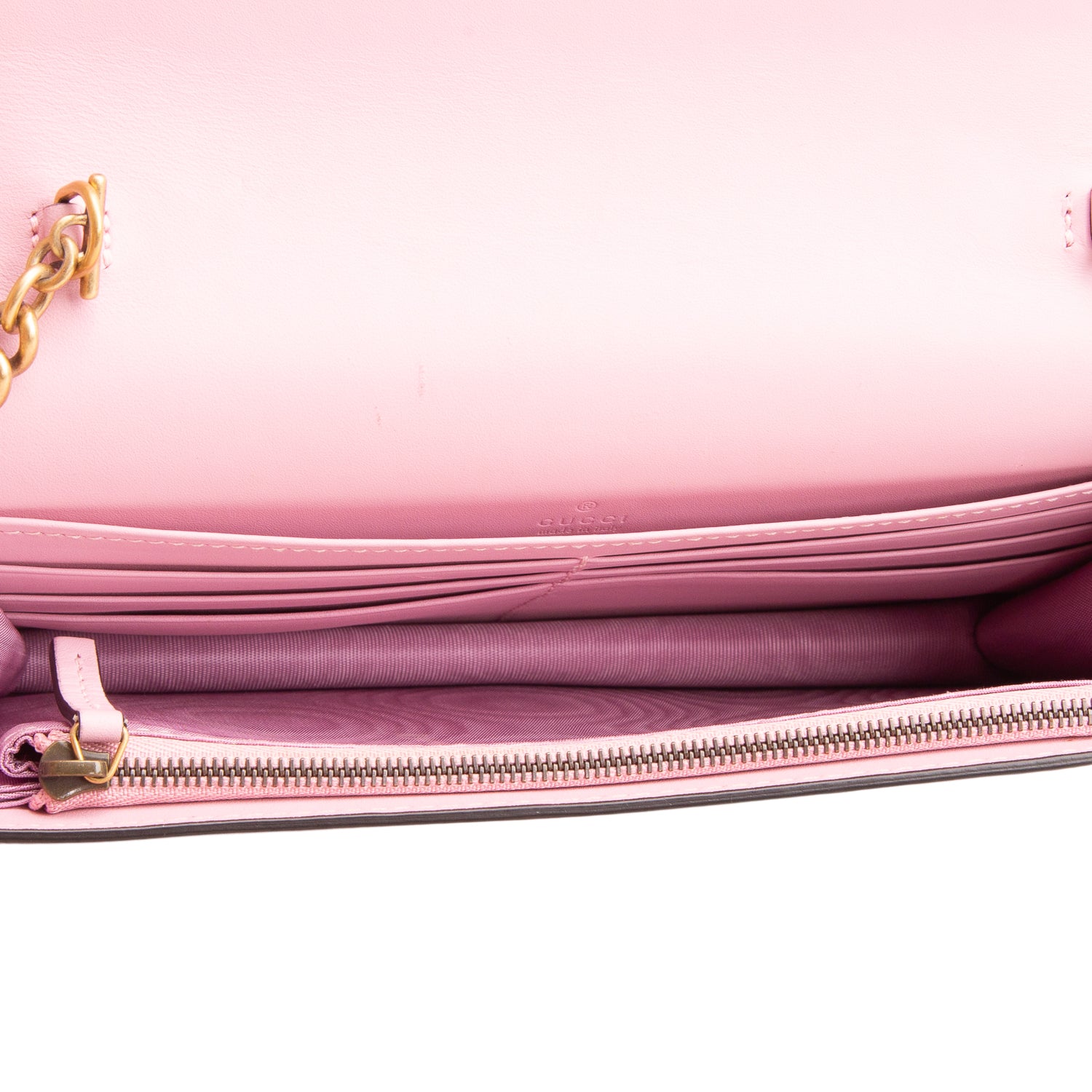 Gucci GG Supreme Monogram Strawberry Chain Wallet