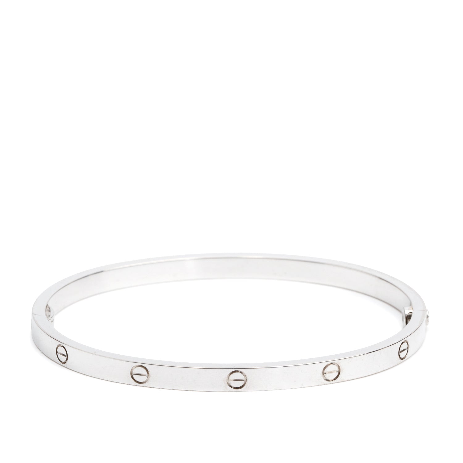 Cartier 2025 18k White Gold 3.65 MM Love Bracelet, Small Model, Size 16 w/ Box & Certificate