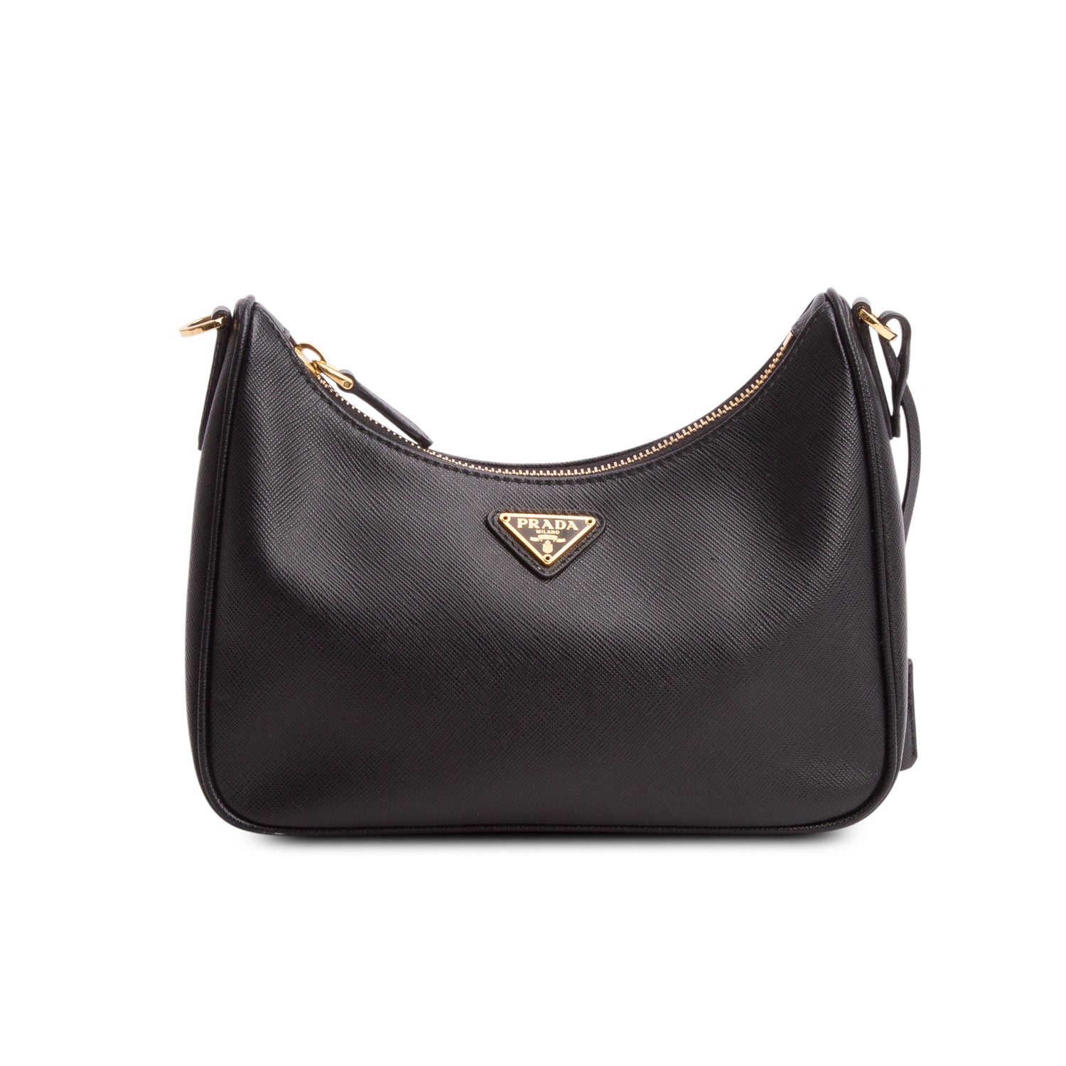 Prada Black Saffiano Lux Re-Edition 2005 Shoulder Bag w/ Box, Straps & Authenticity Card