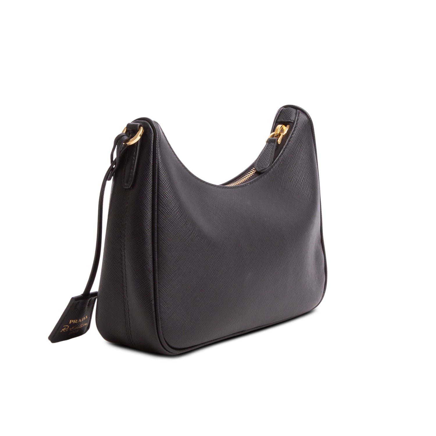 Prada Black Saffiano Lux Re-Edition 2005 Shoulder Bag w/ Box, Straps & Authenticity Card