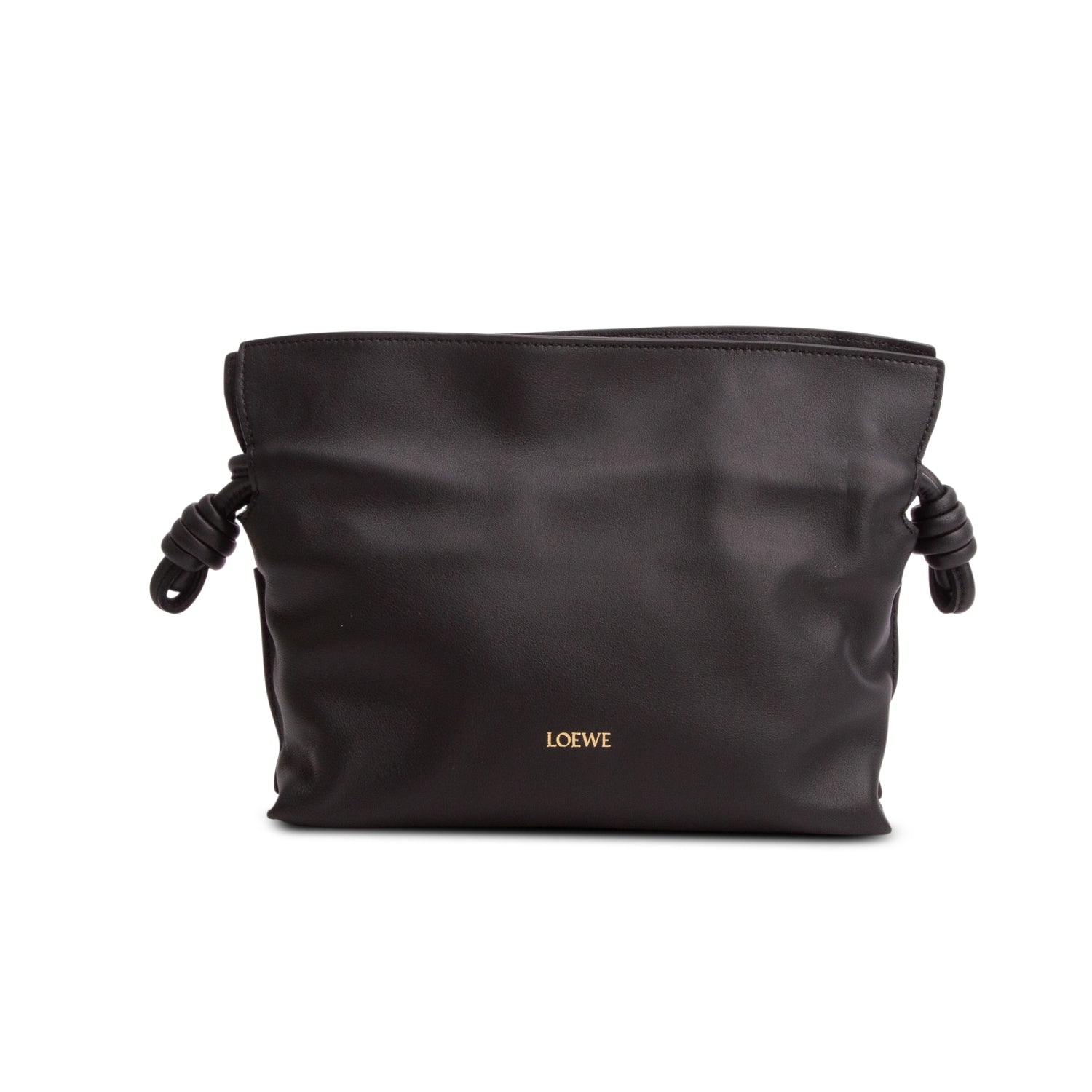 Loewe 2024 Black Calfskin Mini Flamenco Knot Bag w/ Box & Receipt
