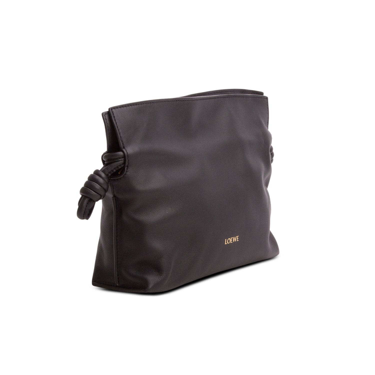 Loewe 2024 Black Calfskin Mini Flamenco Knot Bag w/ Box & Receipt