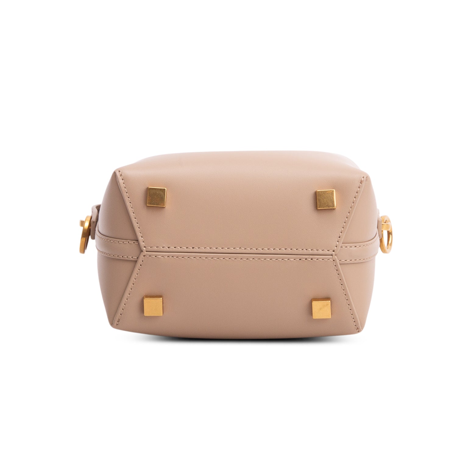 Saint Laurent 2024 Beige Shiny Calfskin Le 37 Mini Bucket Bag w/ Strap