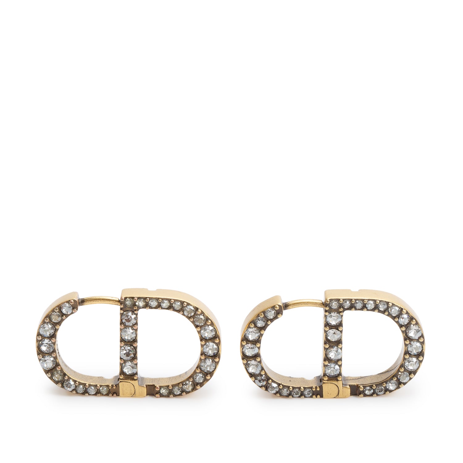 Christian Dior Gold Plated Crystal 30 Montaigne Drop Earrings