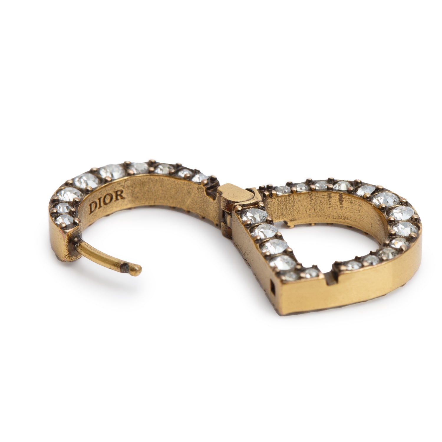 Christian Dior Gold Plated Crystal 30 Montaigne Drop Earrings