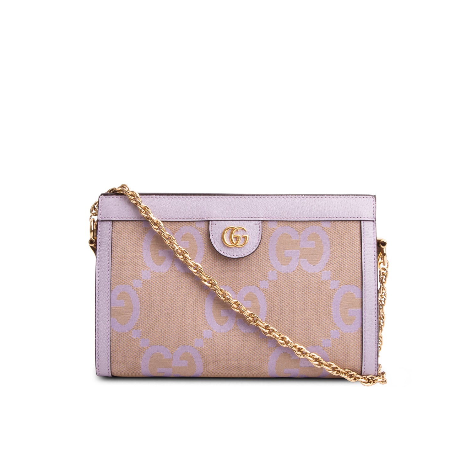 Gucci Purple Monogram Jumbo GG Textured Dollar Calfskin Small