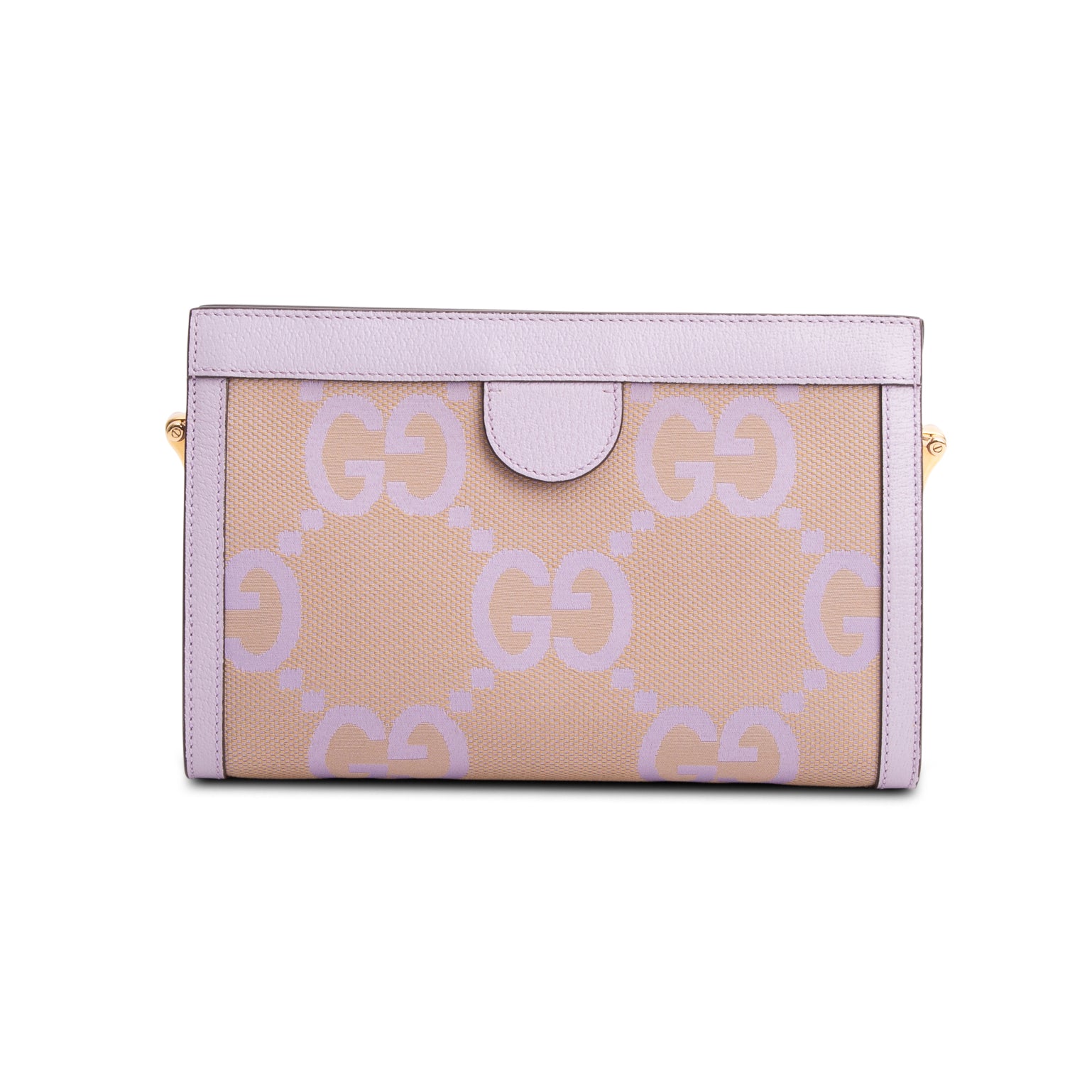 Gucci Purple Monogram Jumbo GG Textured Dollar Calfskin Small Ophidia Chain Shoulder w/ Box