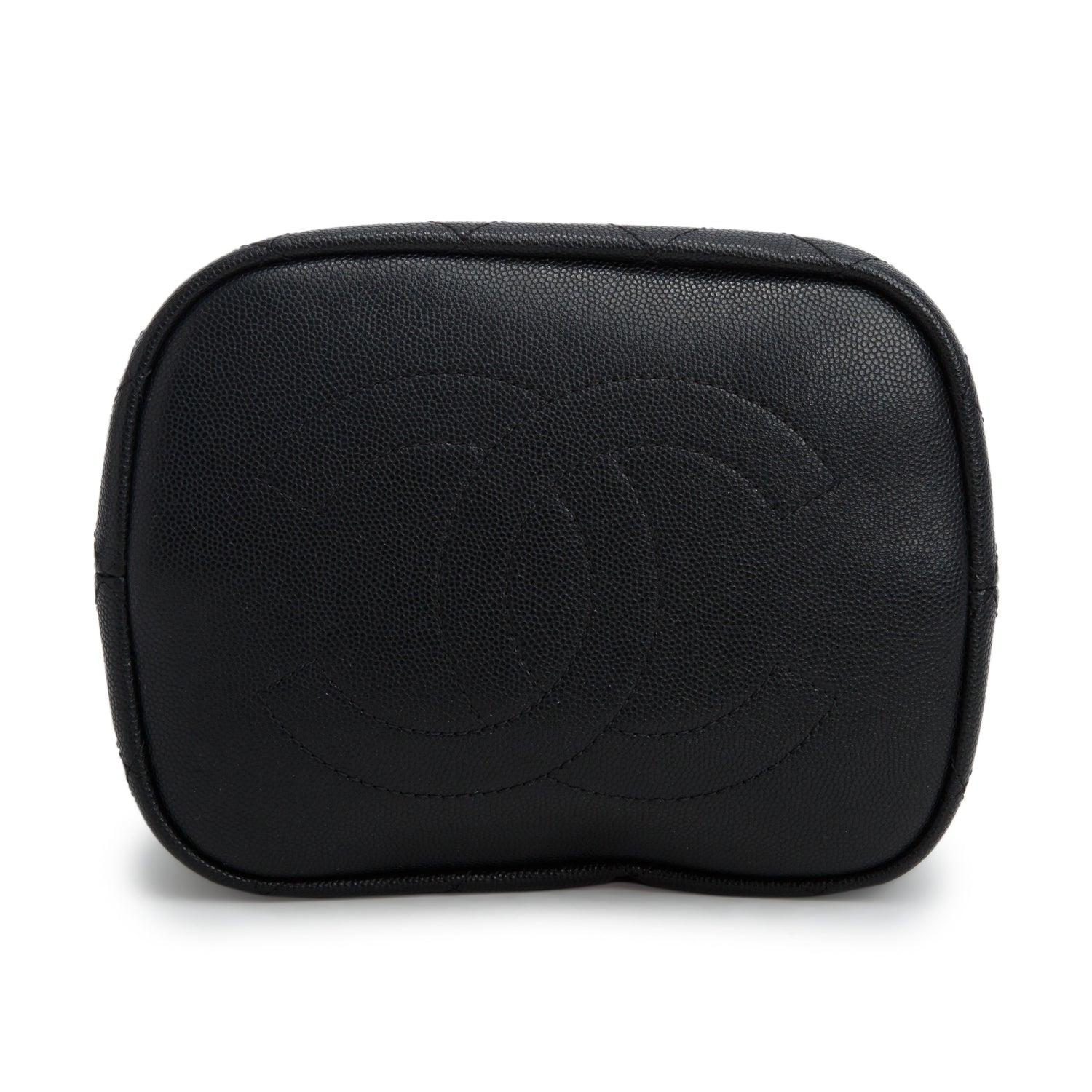 Chanel 2020 Black Caviar Quilted Fashion Therapy Bucket Drawstring Bag w/ Box & Authenticity Card