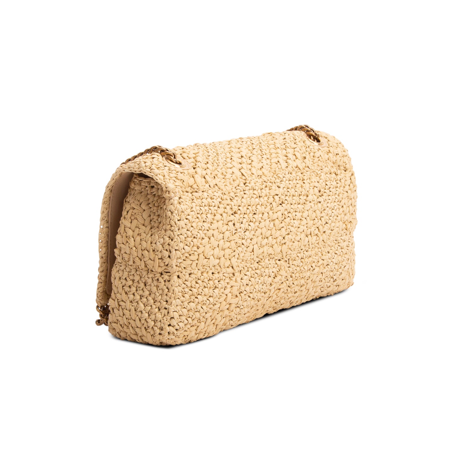 Saint Laurent 2023 Neutral Raffia Medium Jamie Shoulder Bag