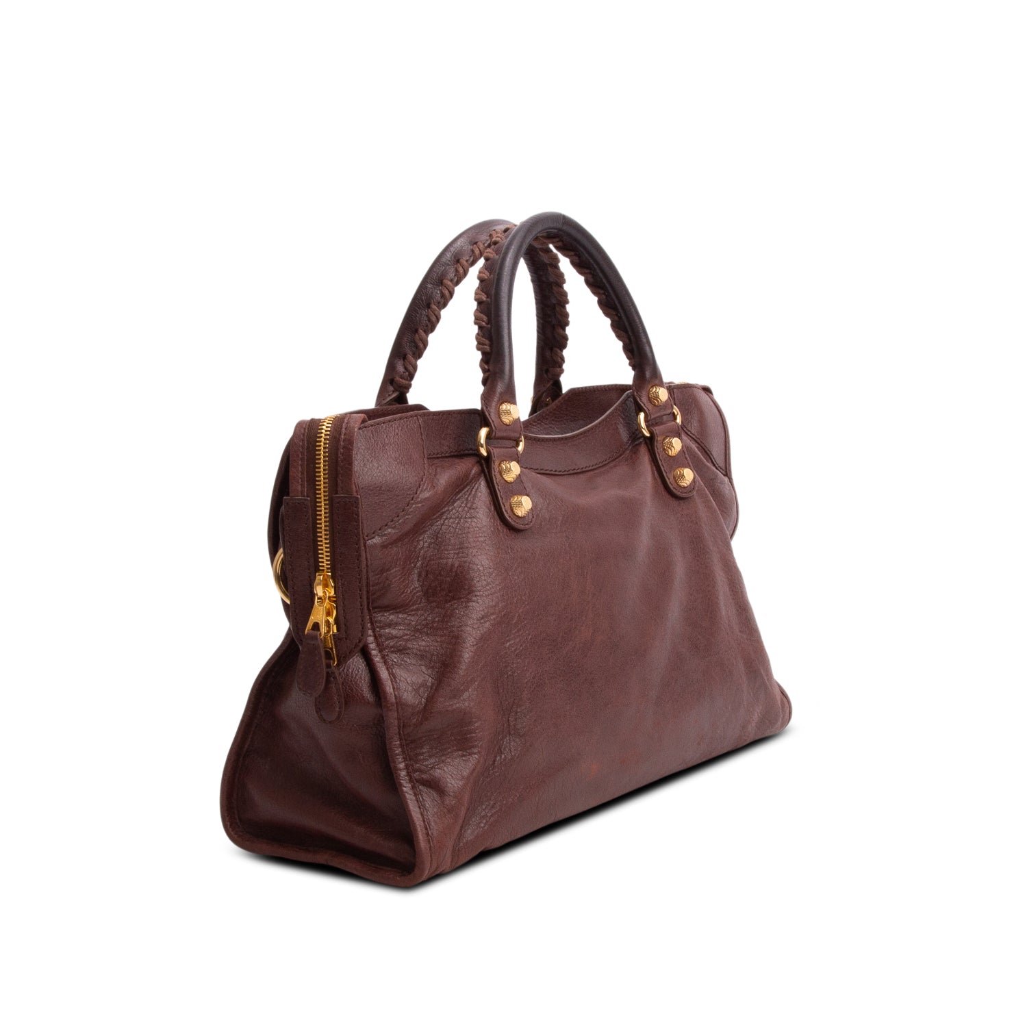 Balenciaga Brown Agneau Leather Le City Medium Bag w/ Strap