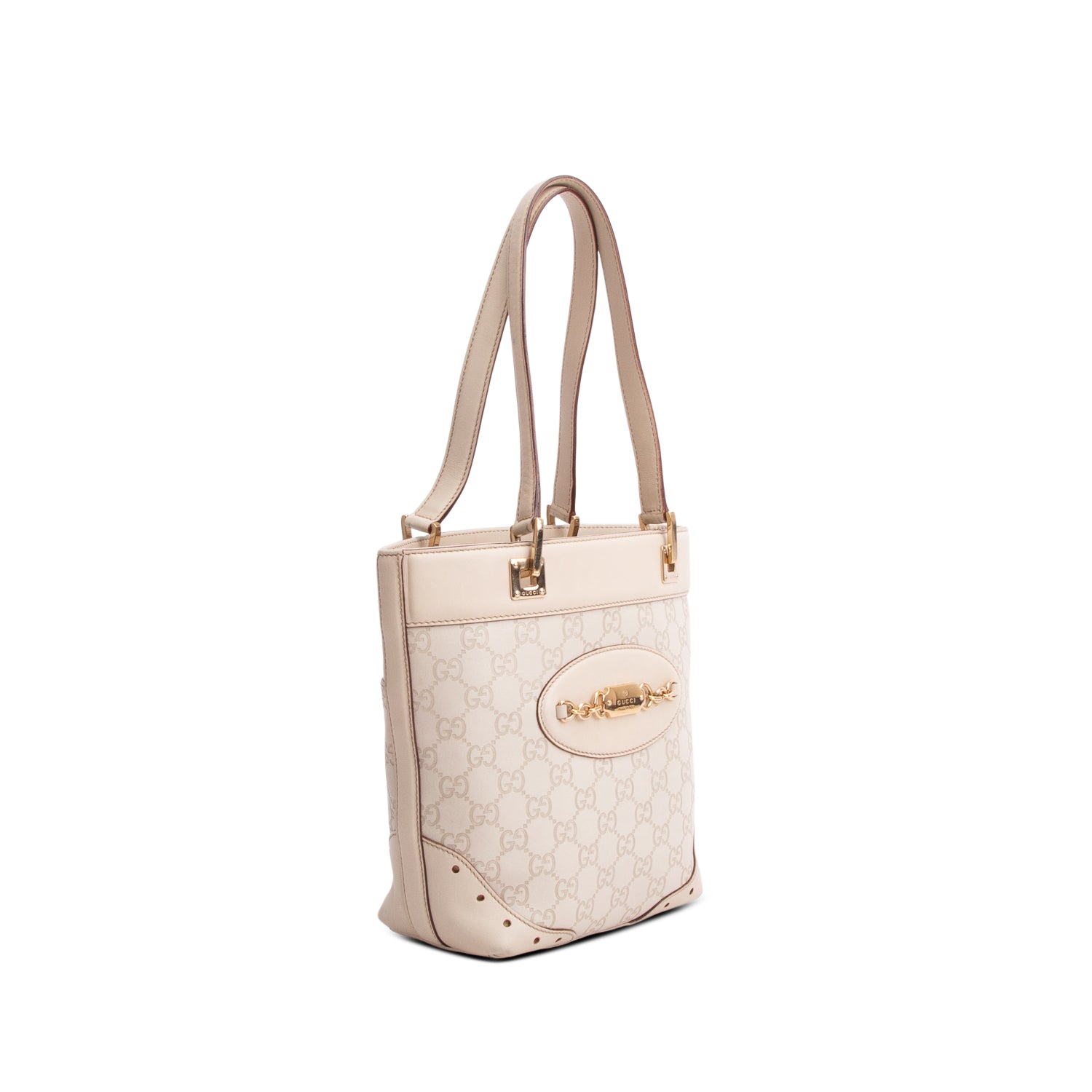 Gucci Cream Signature Small Punch Tote