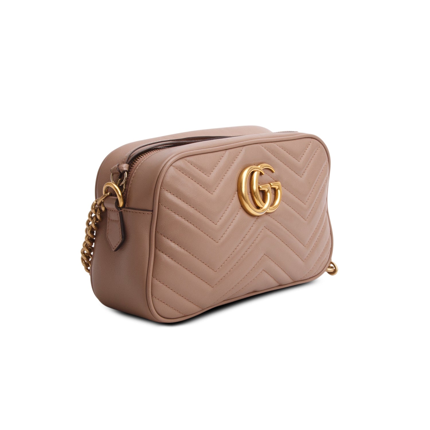 Gucci Beige GG Marmont Matelasse Small Shoulder Bag w/ Box