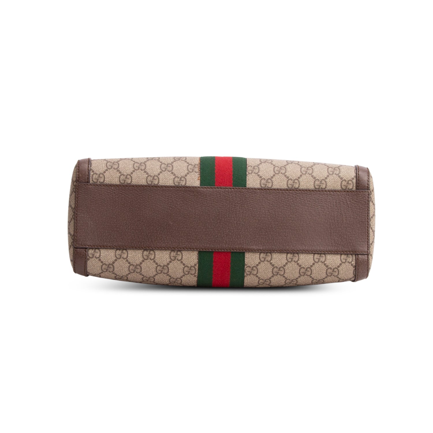 Gucci GG Supreme Monogram Web Medium Ophidia Boston Bag w/ Strap