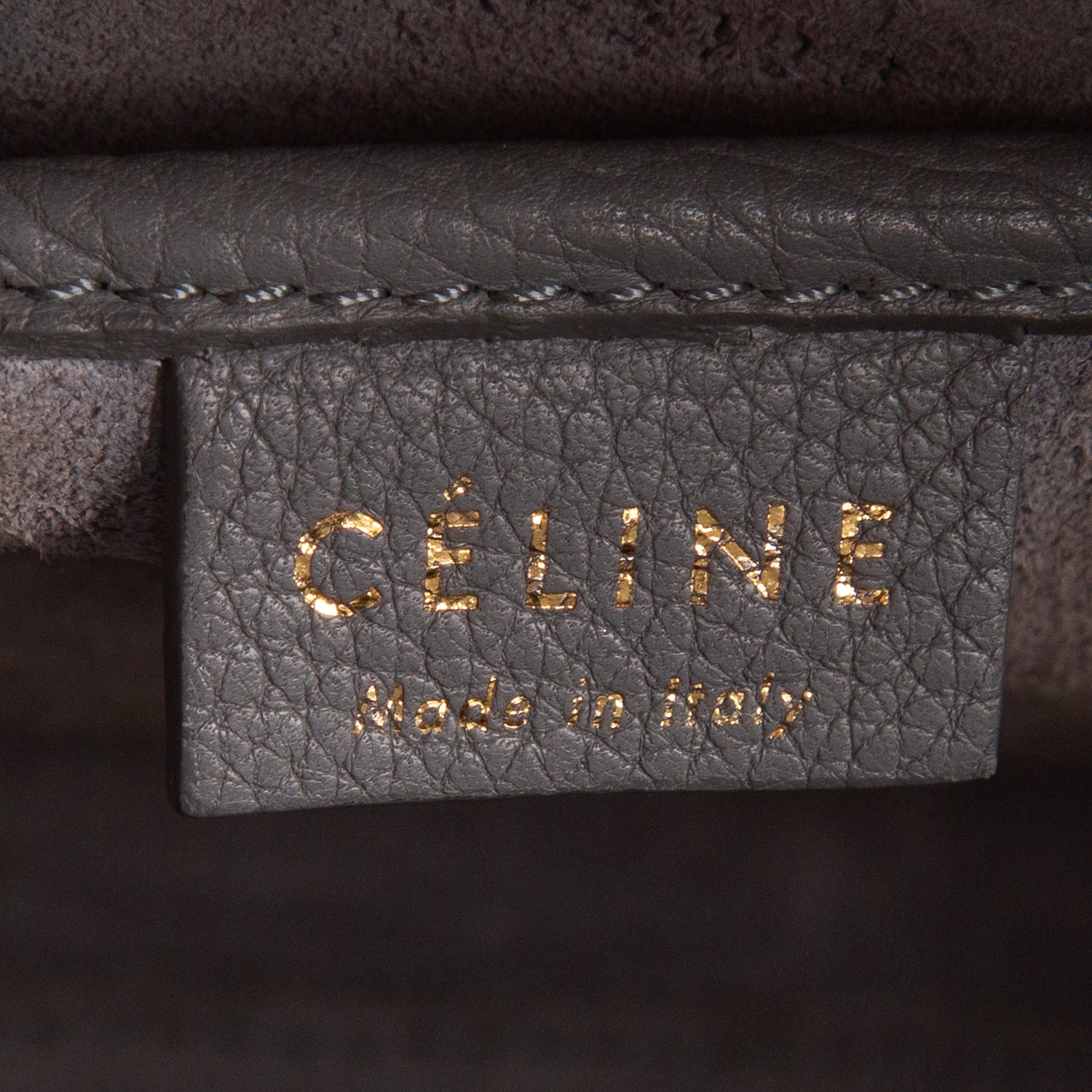 Celine Grey Calfskin Leather Nano Luggage Tote w/ Strap