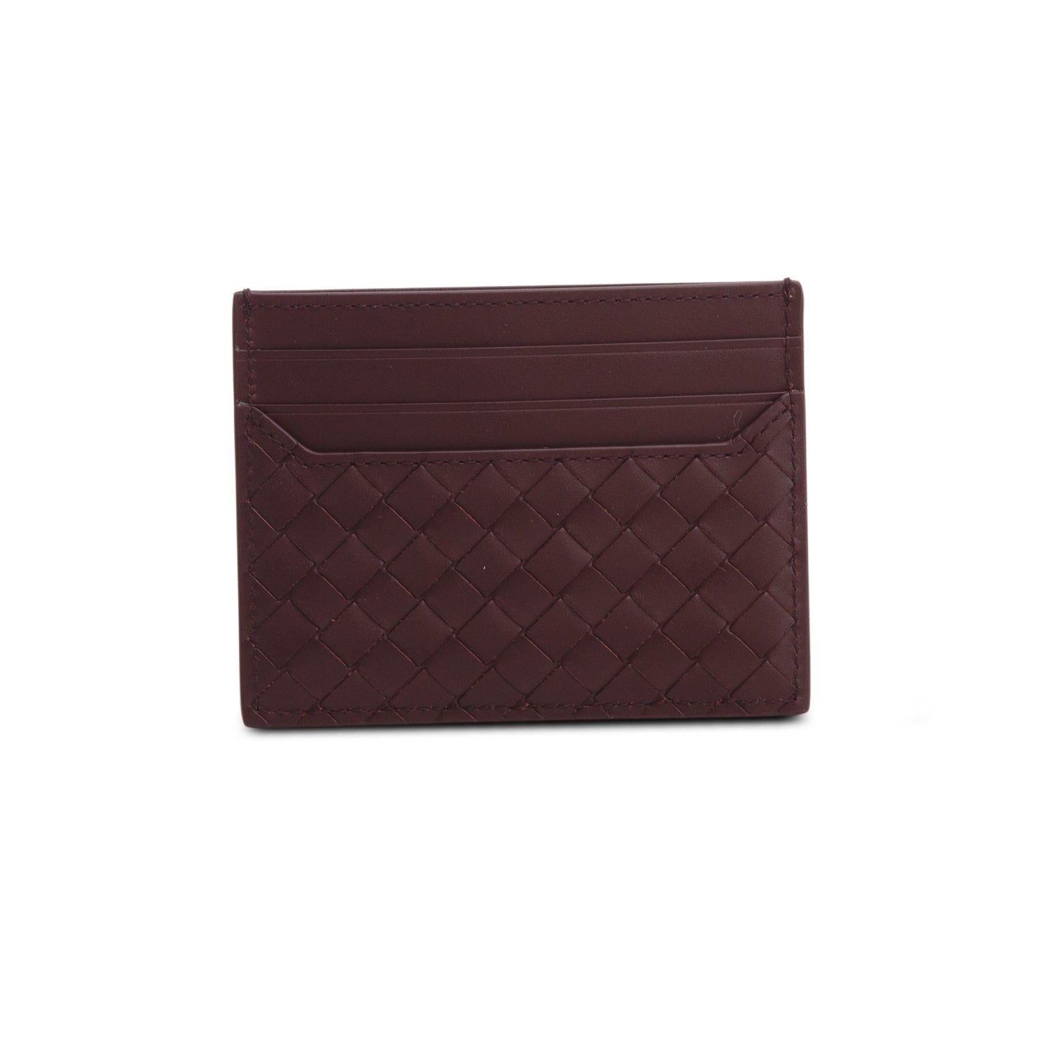 Bottega Venetta Brown Intreciatto Nappa Leather Card Holder w/ Box