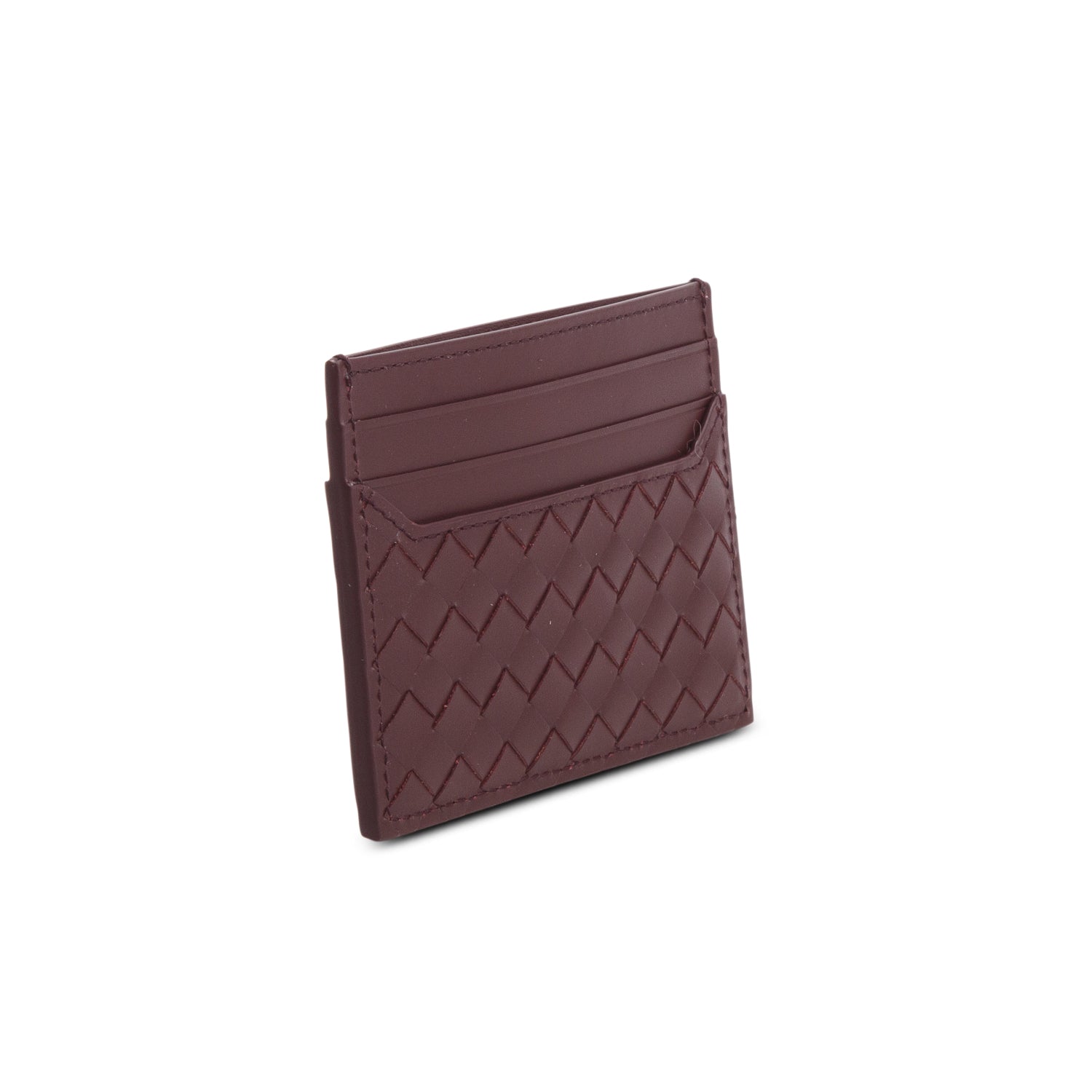 Bottega Venetta Brown Intreciatto Nappa Leather Card Holder w/ Box