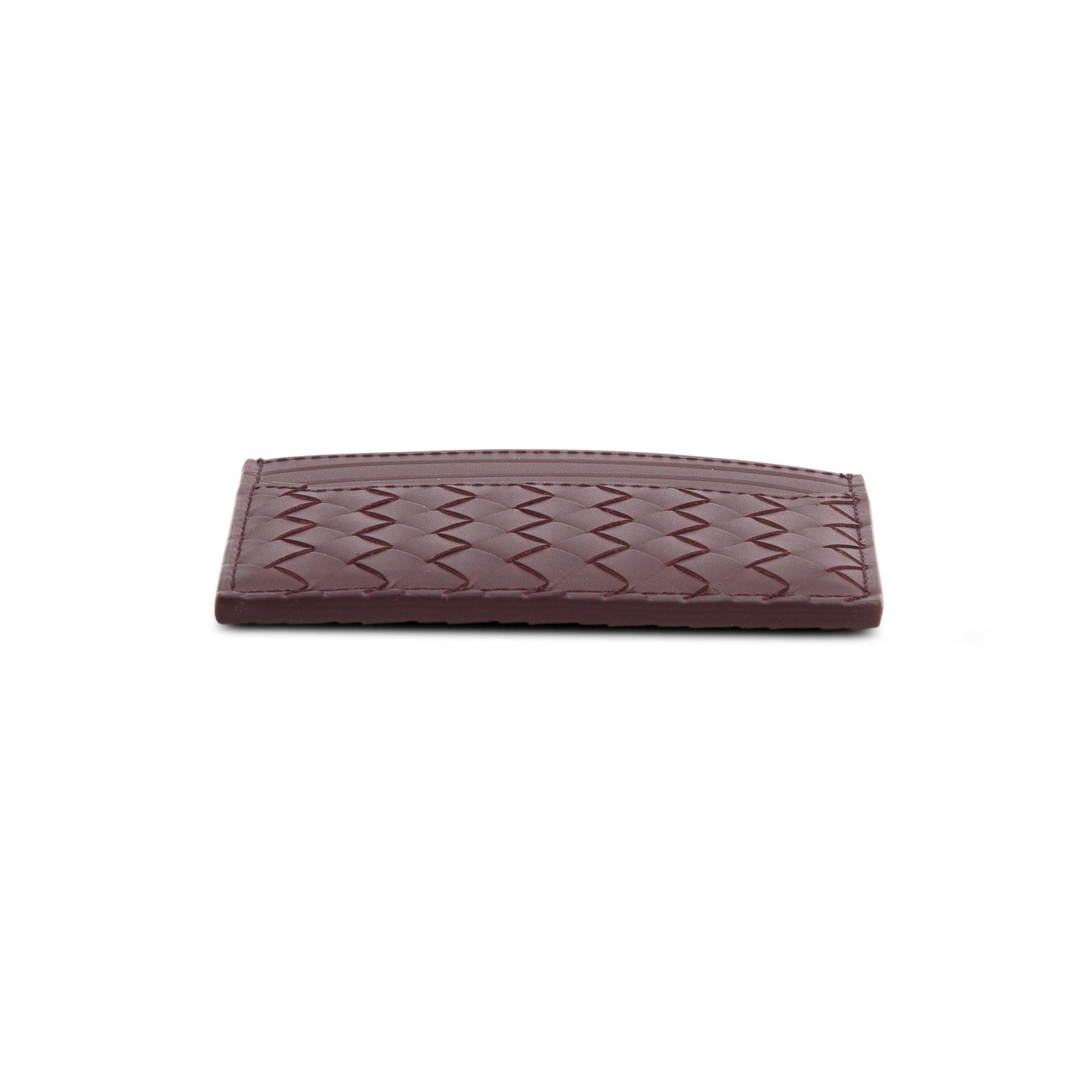 Bottega Venetta Brown Intreciatto Nappa Leather Card Holder w/ Box