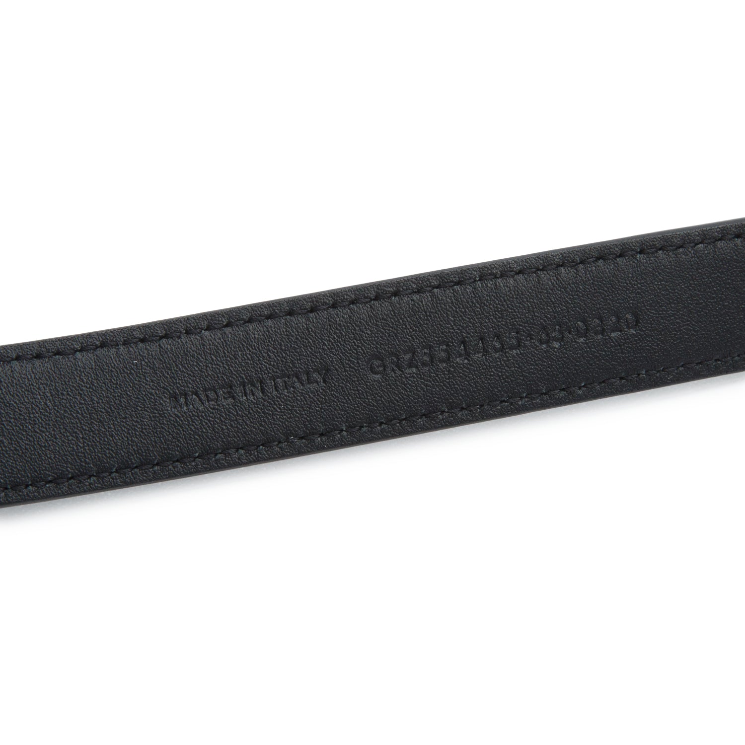 Saint Laurent 2020 Black Calfskin Leather Square Buckle Cassandre Thin Belt 65
