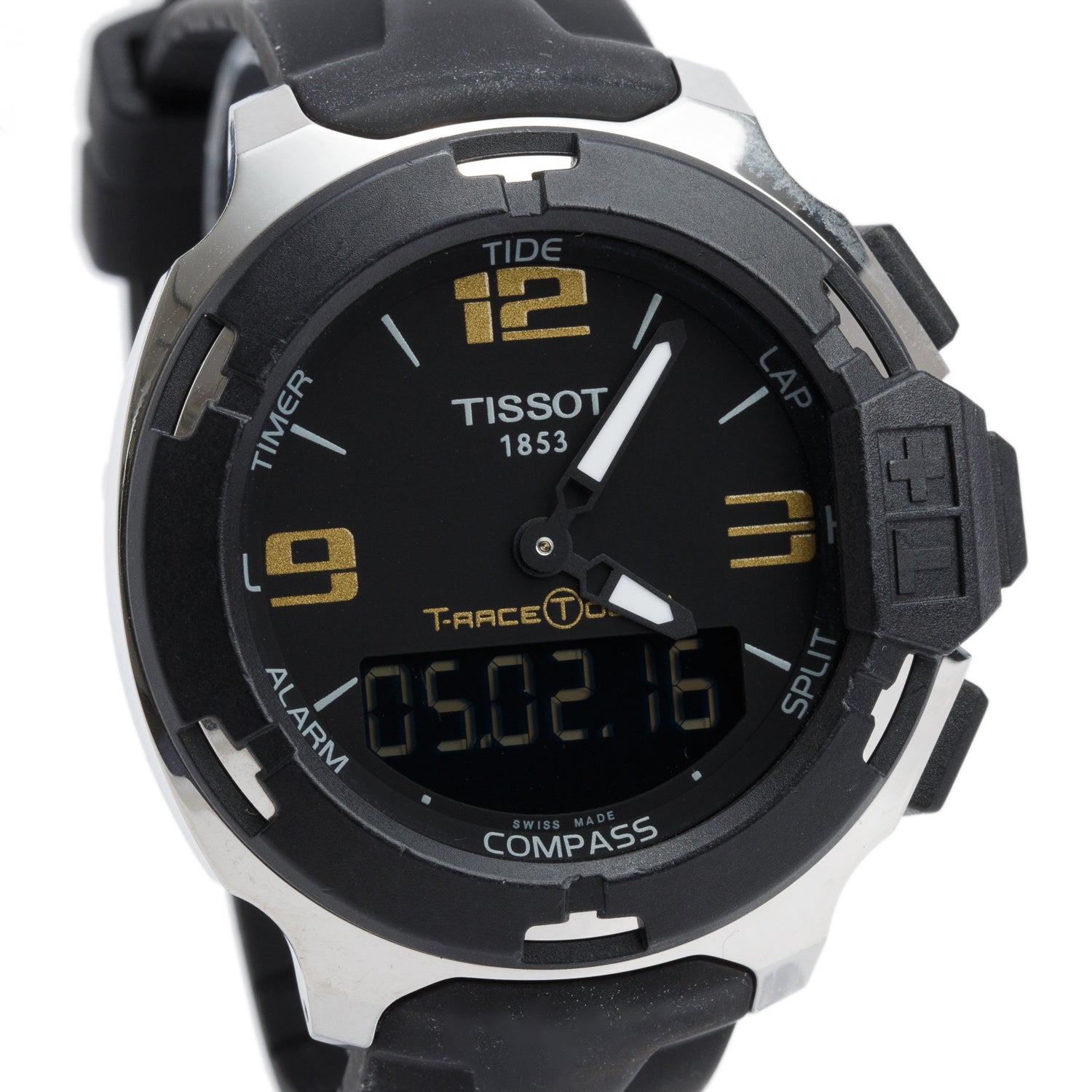 Tissot Stainless Steel T-Race 42 MM Chronograph Quartz Digital Watch Black Dial
