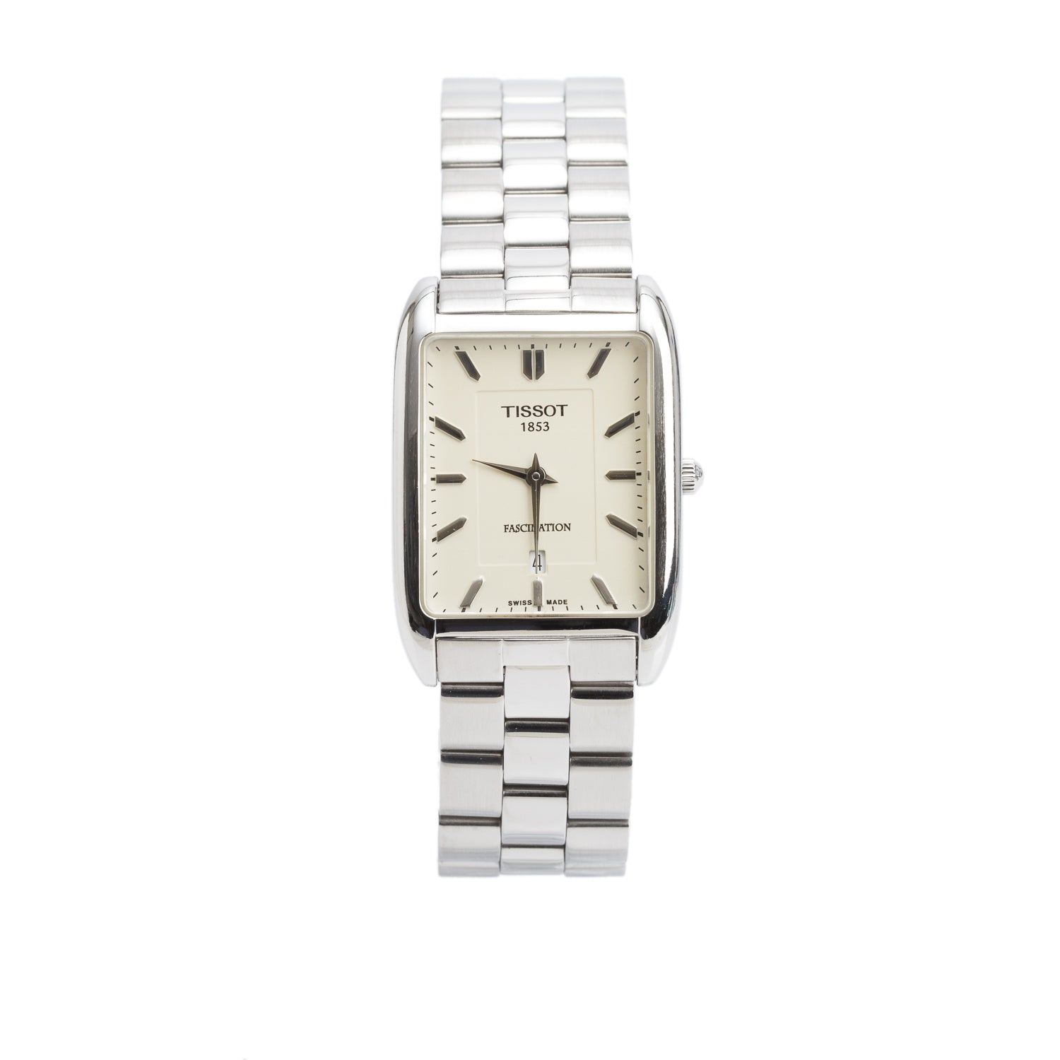 Tissot Stainless Steel Fascination 27 MM Quartz Watch Creme Dial