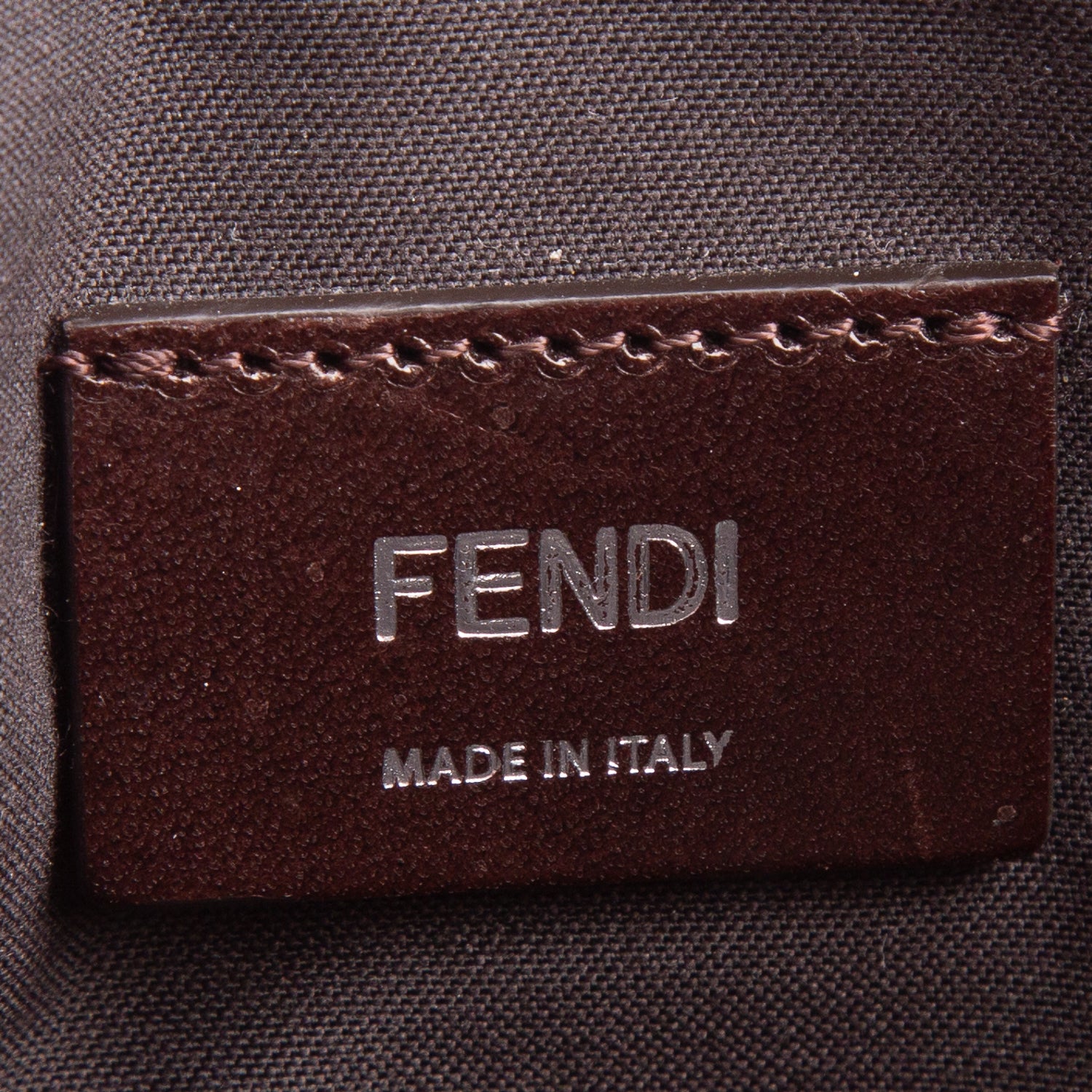 Fendi Brown Glazed Fabric Vitello Liberty FF Diagonal Belt Bag