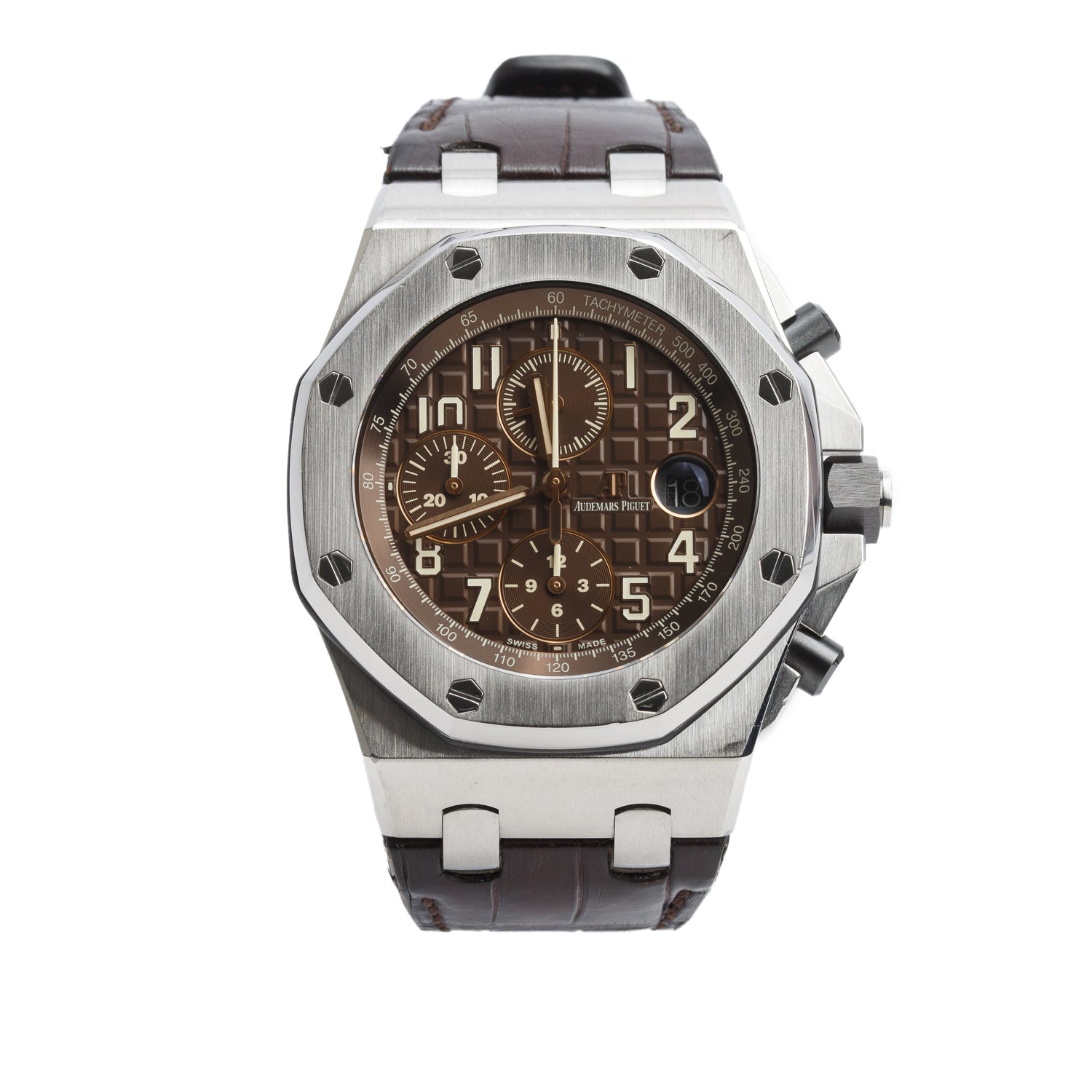 Audemars Piguet Stainless Steel Royal Oak Offshore Havana 42 MM Automatic Chronograph Watch Brown Dial w/ Box & Papers