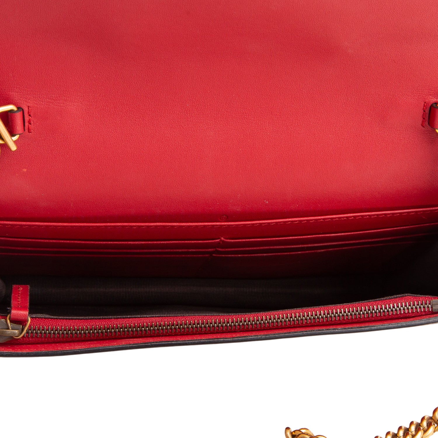 Gucci Tri-Color Calfskin Queen Margaret Chain Wallet