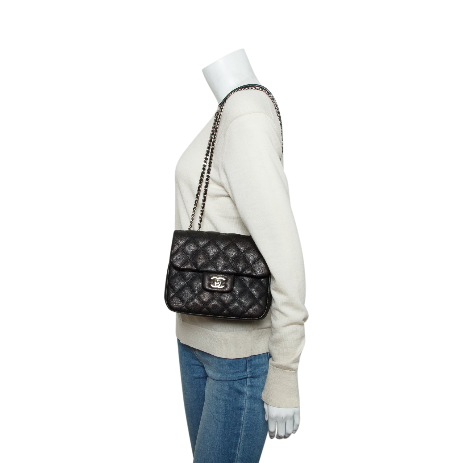 Chanel Black Caviar Quilted Leather Small Urban Companion w/ Box, Authenticity Card & Receipt