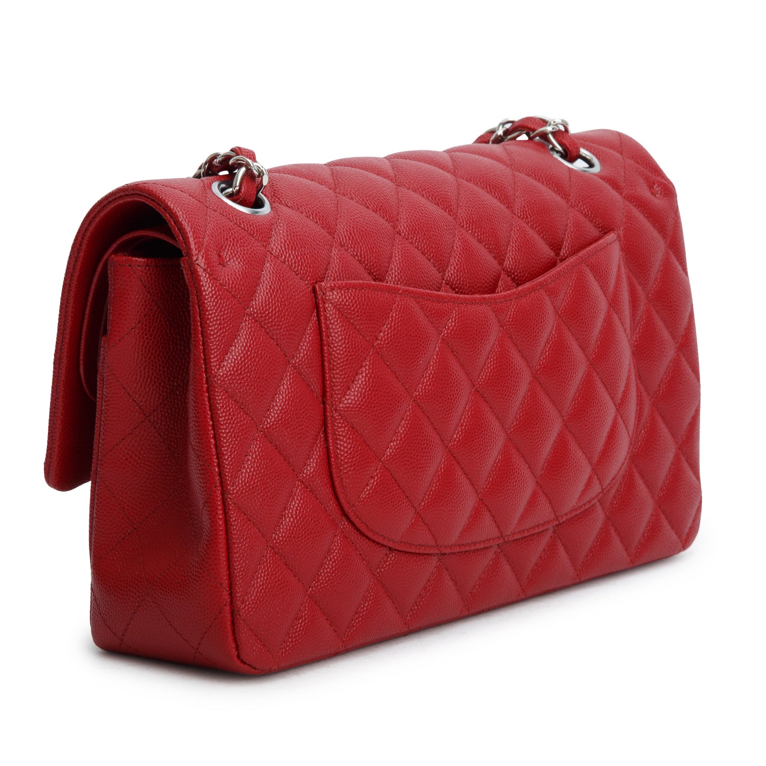 Chanel Red Caviar Classic Medium Double Flap Bag w/ Box & Receipt
