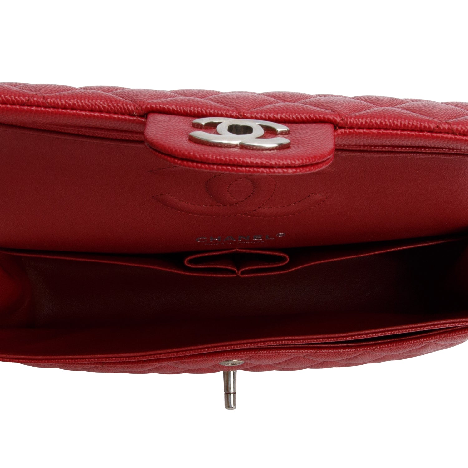 Chanel Red Caviar Classic Medium Double Flap Bag w/ Box & Receipt