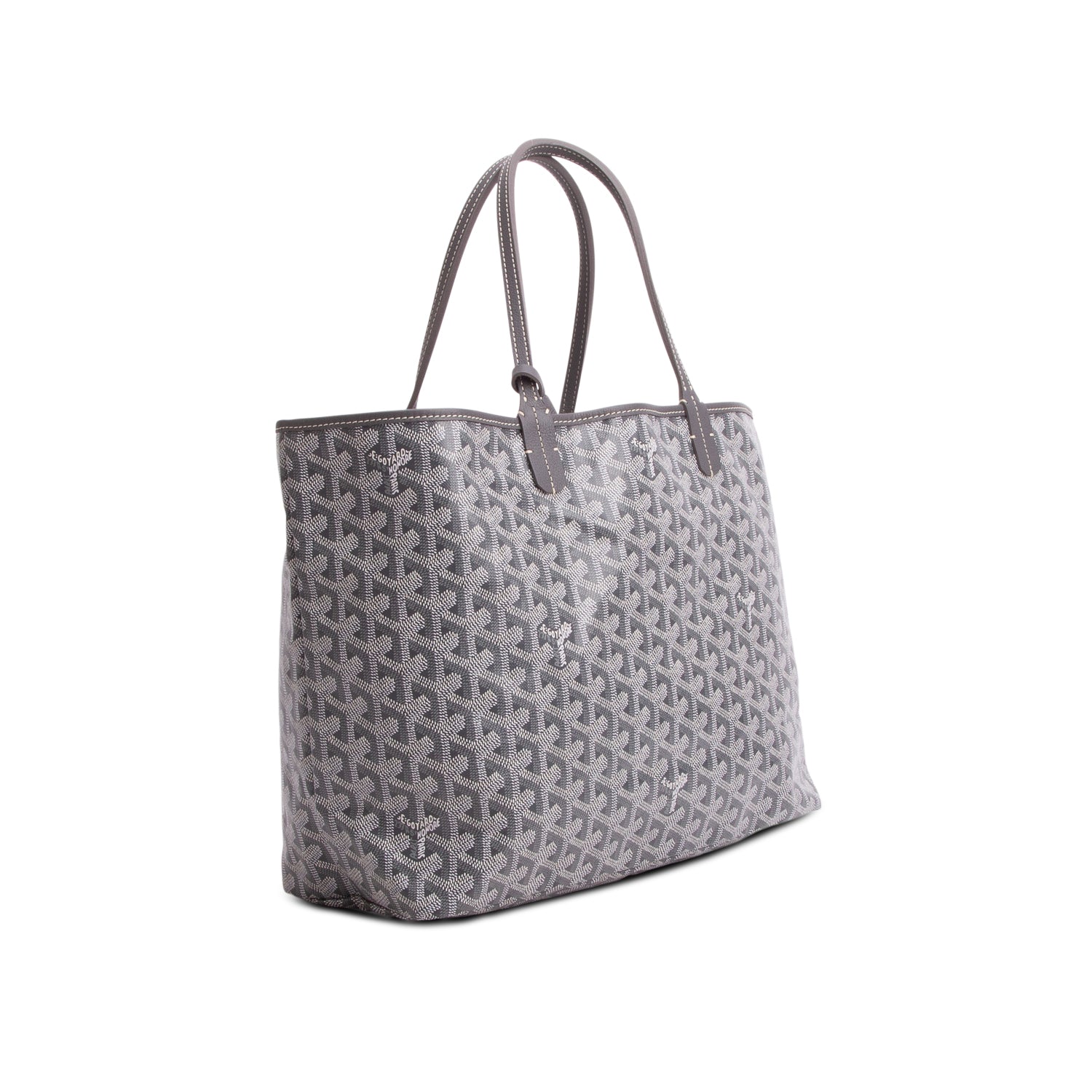 Goyard 2022 Grey Goyardine Saint Louis PM Tote w/ Pouch