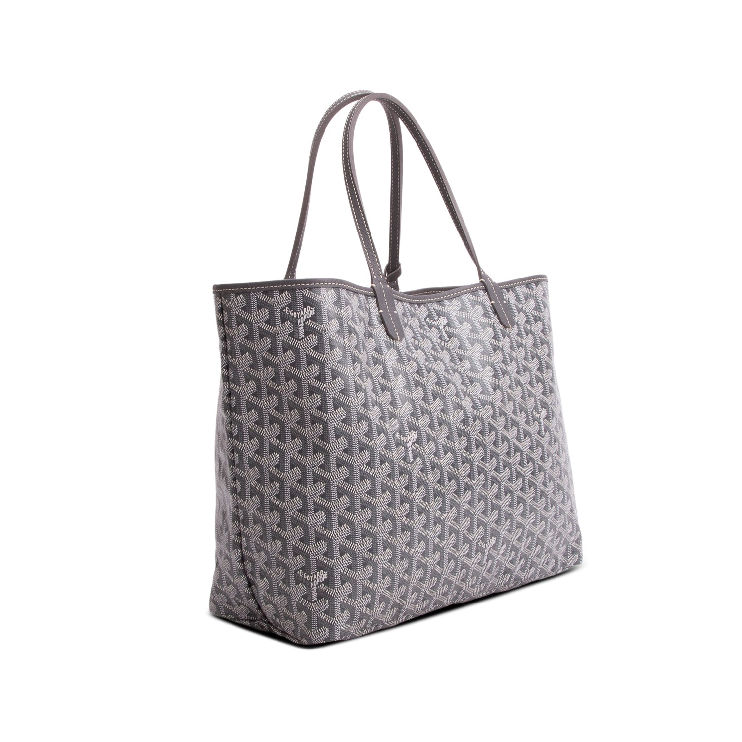 Goyard 2022 Grey Goyardine Saint Louis PM Tote w/ Pouch