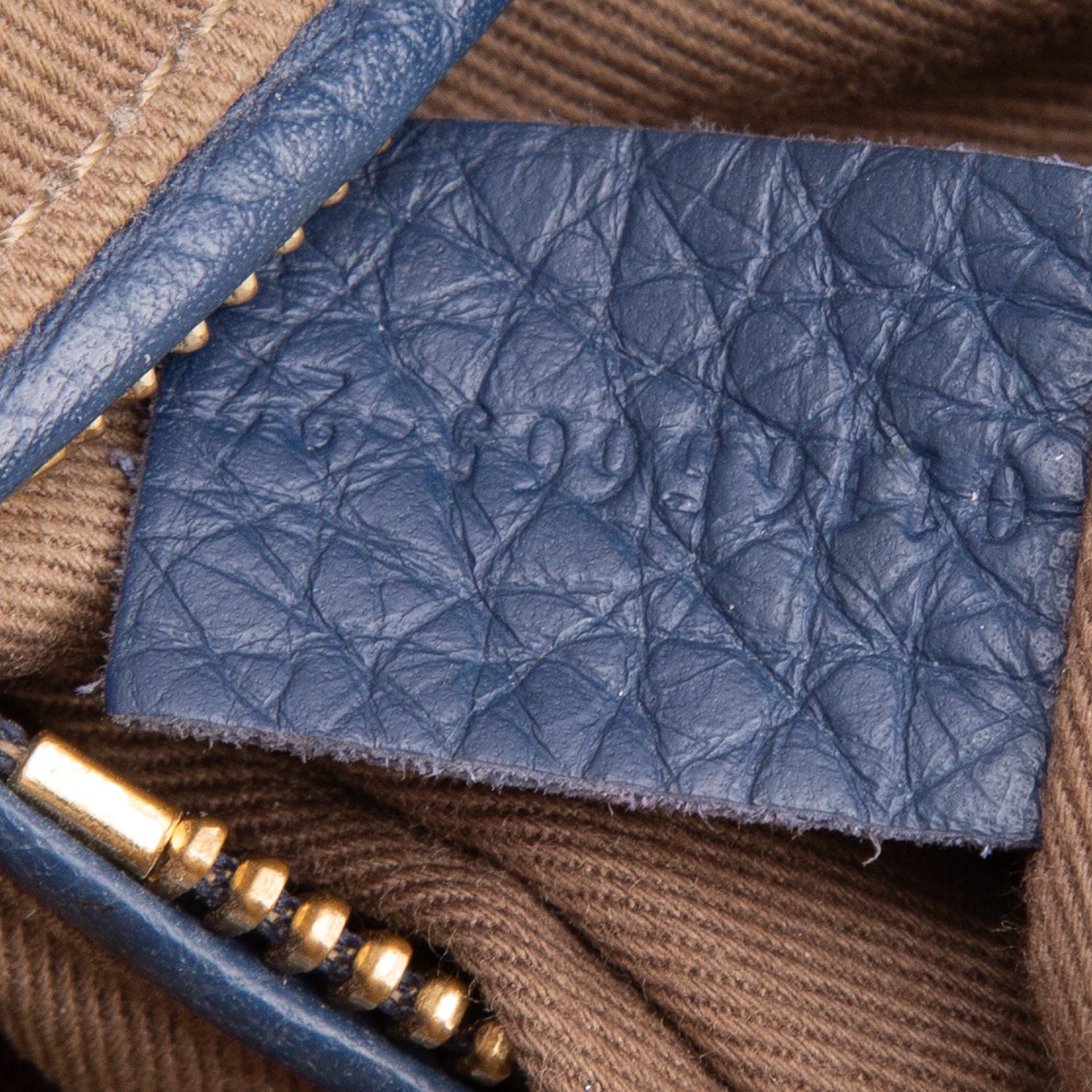 Chloe Navy Calfskin Leather Medium Marcie Shoulder Bag w/ Strap & Authenticity Card