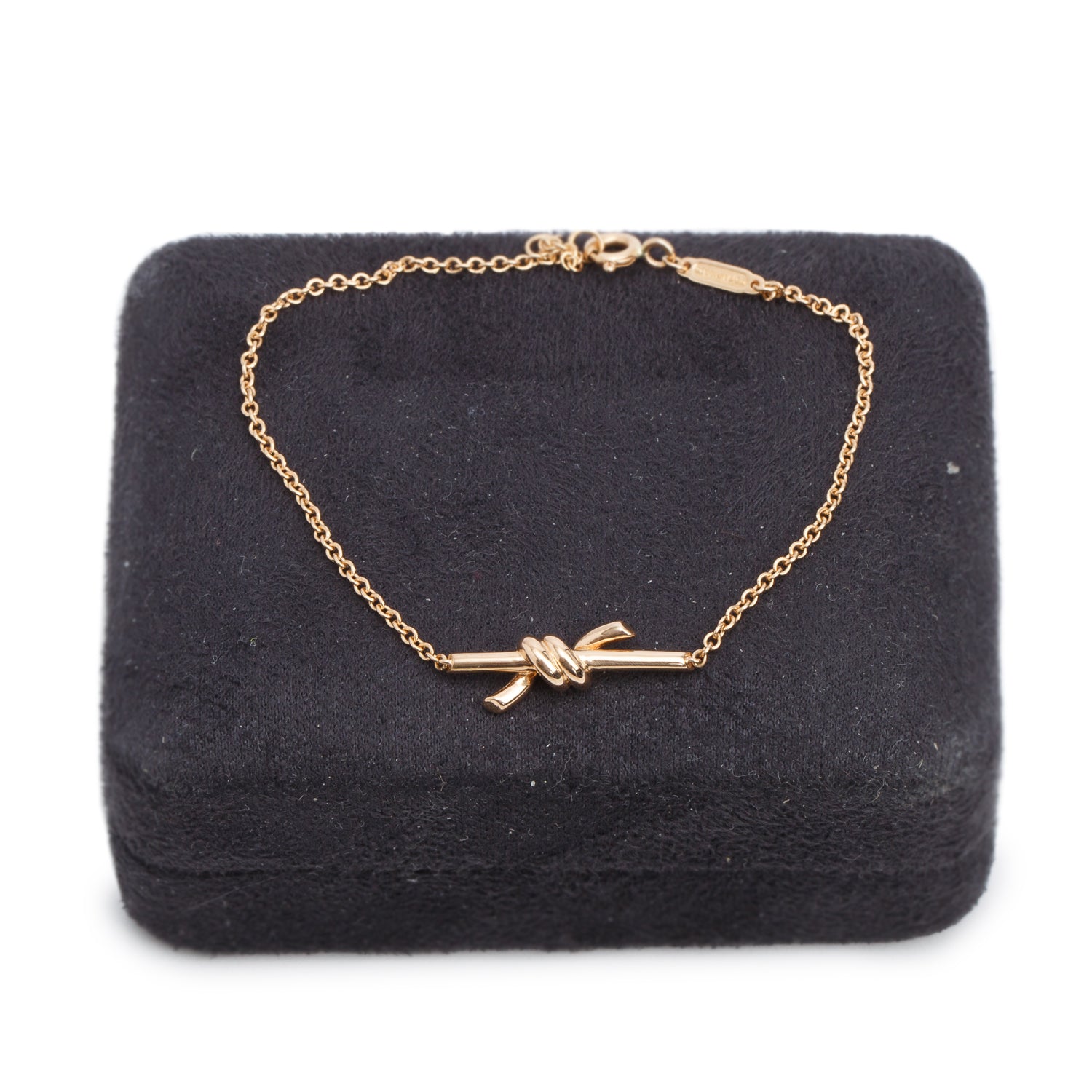 Tiffany & Co. 18k Rose Gold Knot Chain Bracelet w/ Box