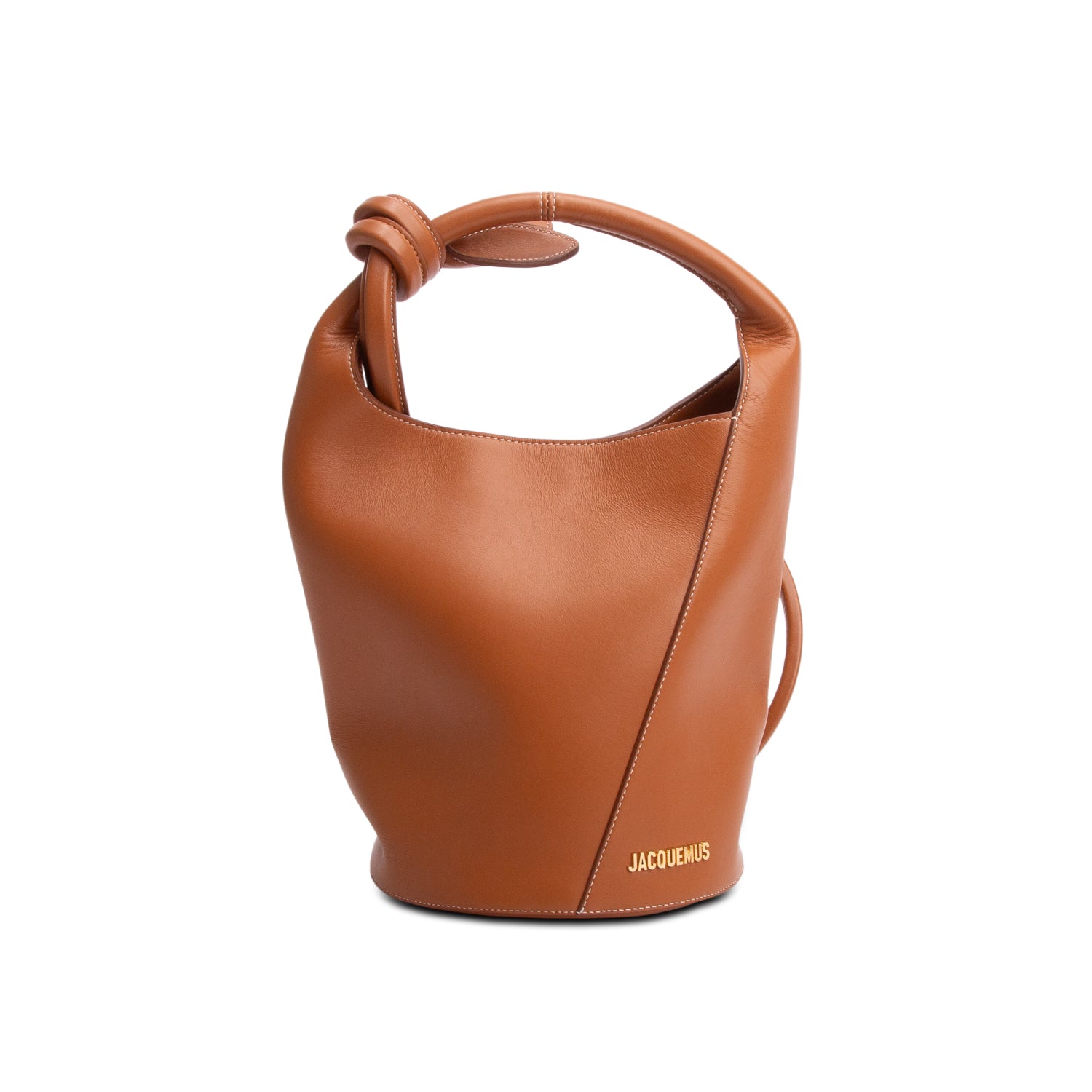 Jacquemus Brown Leather Le Petite Tourni Bucket Bag