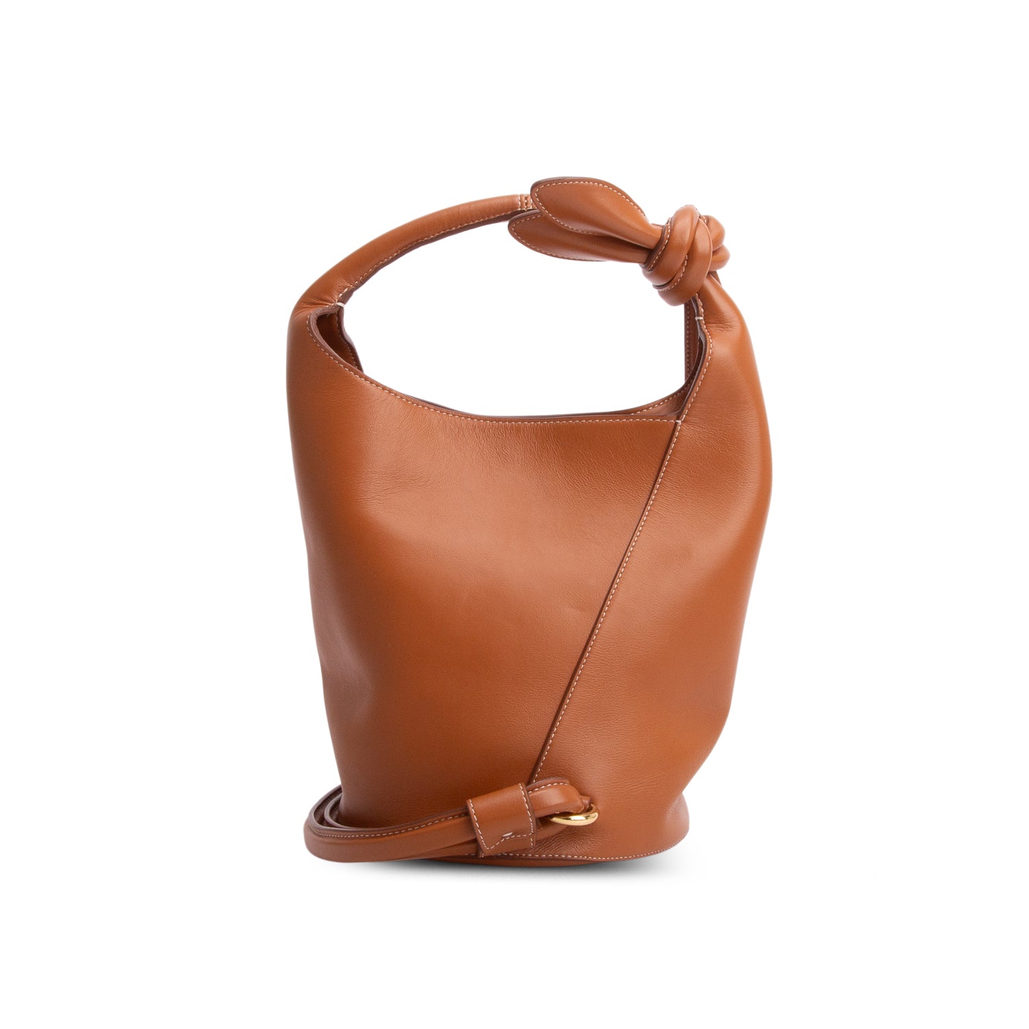 Jacquemus Brown Leather Le Petite Tourni Bucket Bag