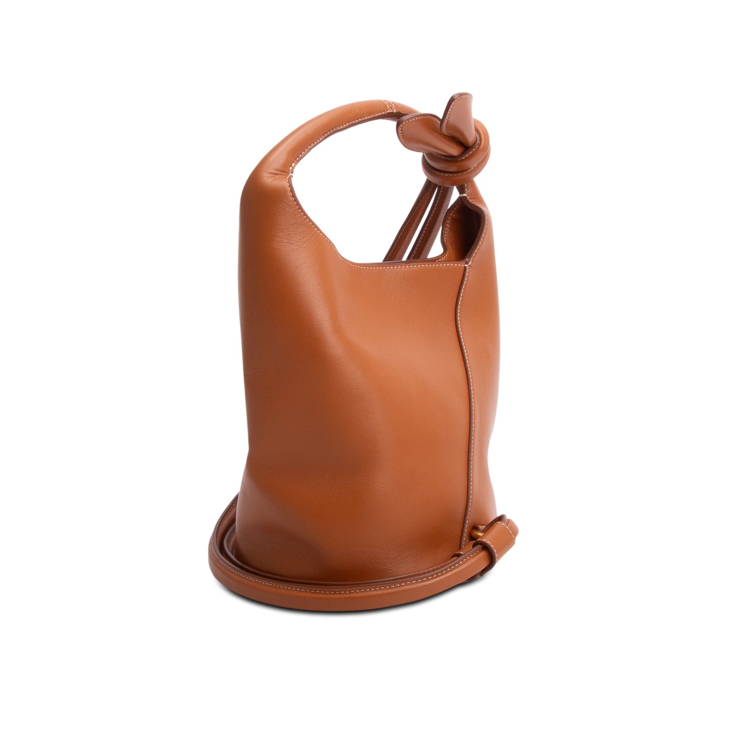 Jacquemus Brown Leather Le Petite Tourni Bucket Bag