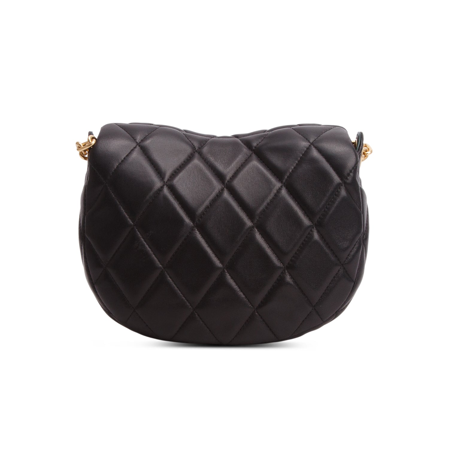 Burberry Black Lambskin Quilted Rocking Horse Shoulder Bag
