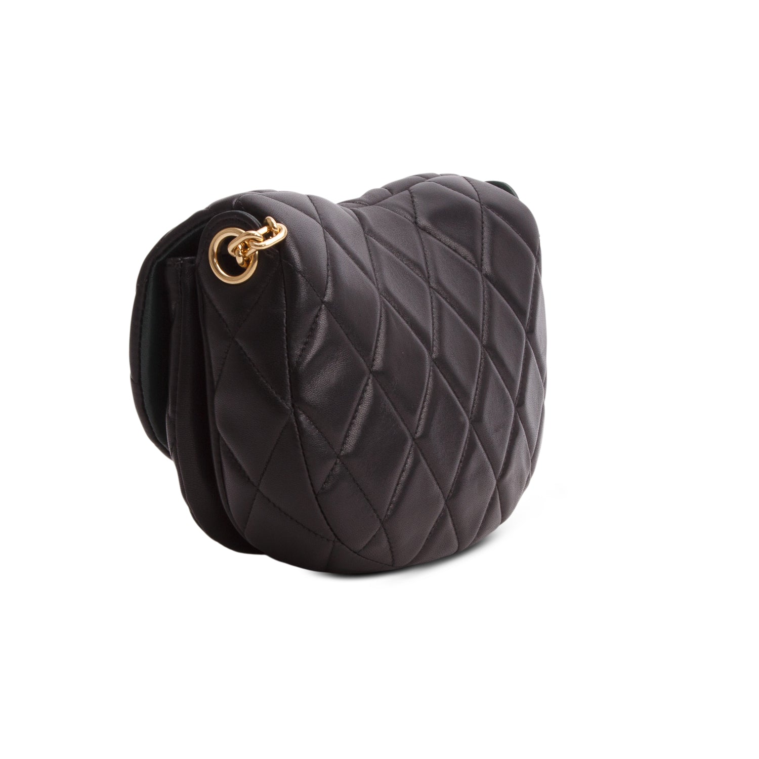 Burberry Black Lambskin Quilted Rocking Horse Shoulder Bag