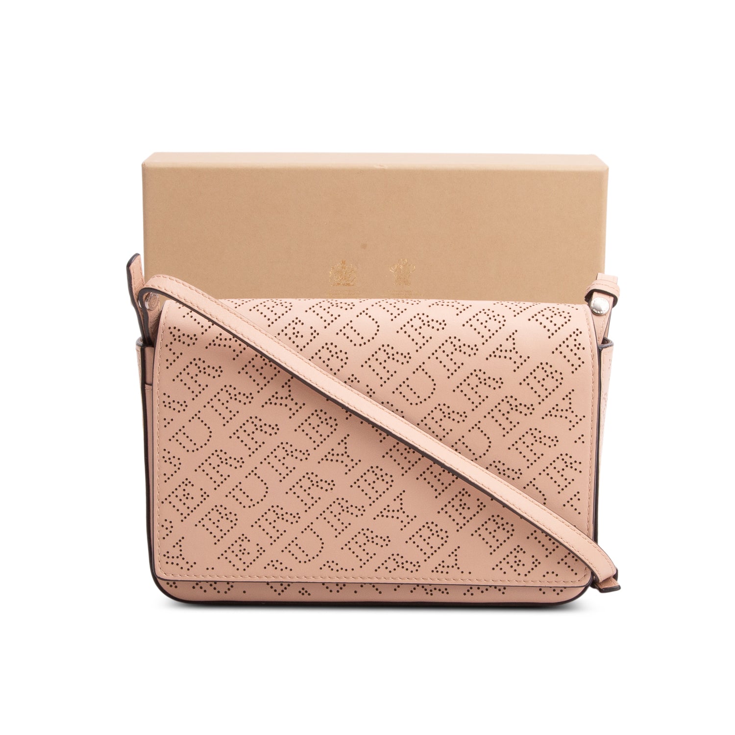 Burberry Pink Perforated Hampshire Bag w/ Box