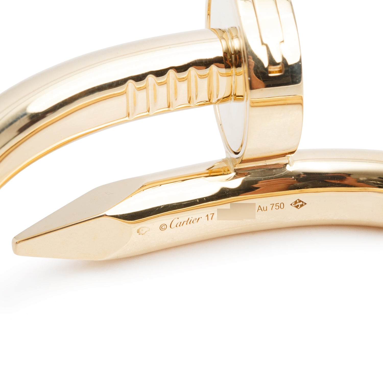 Cartier 18k Yellow Gold Juste Un Clou Bracelet, Extra-Large Model Size 17 w/ Box & Receipt