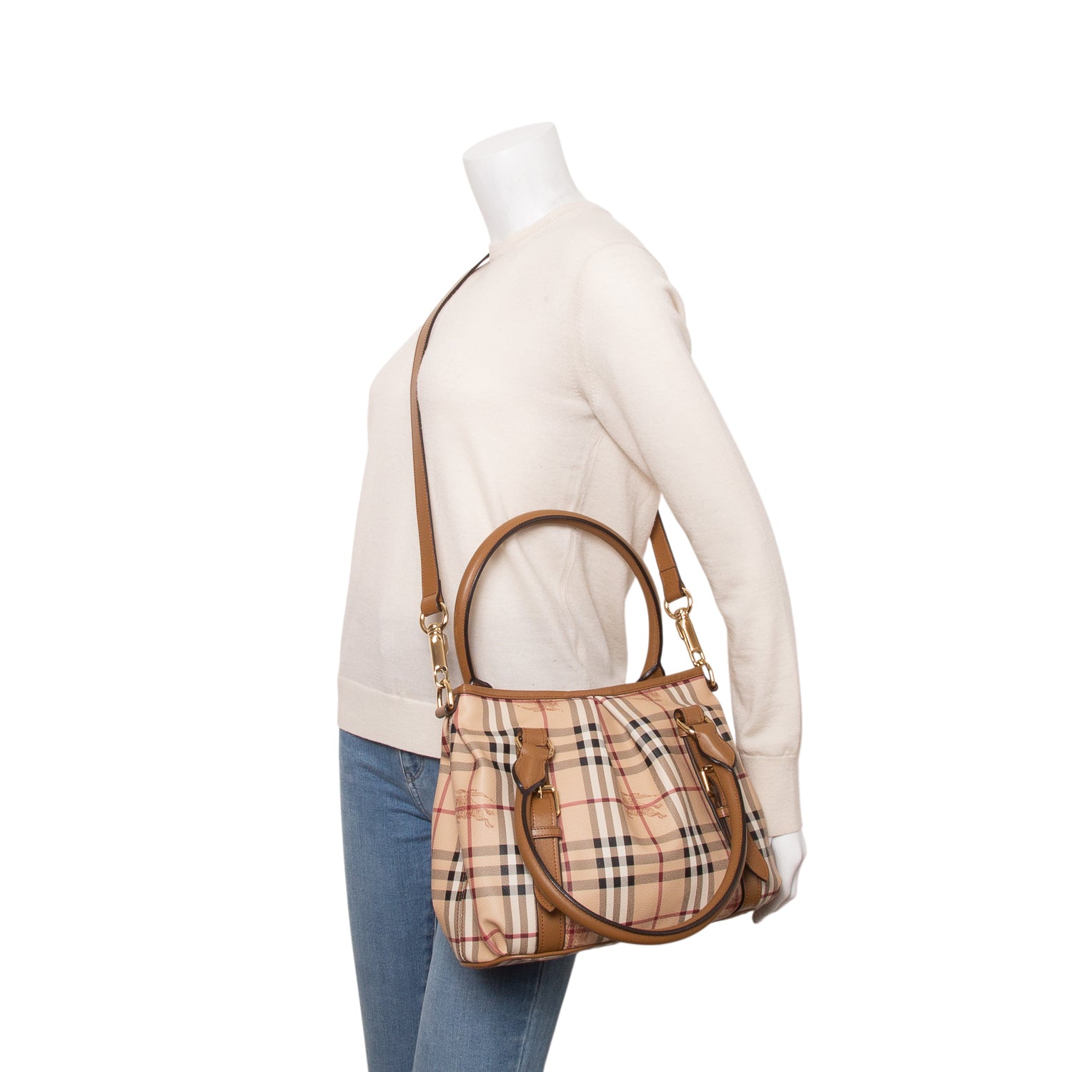 Burberry Haymarket Check Small Northfield Tote w/ Strap