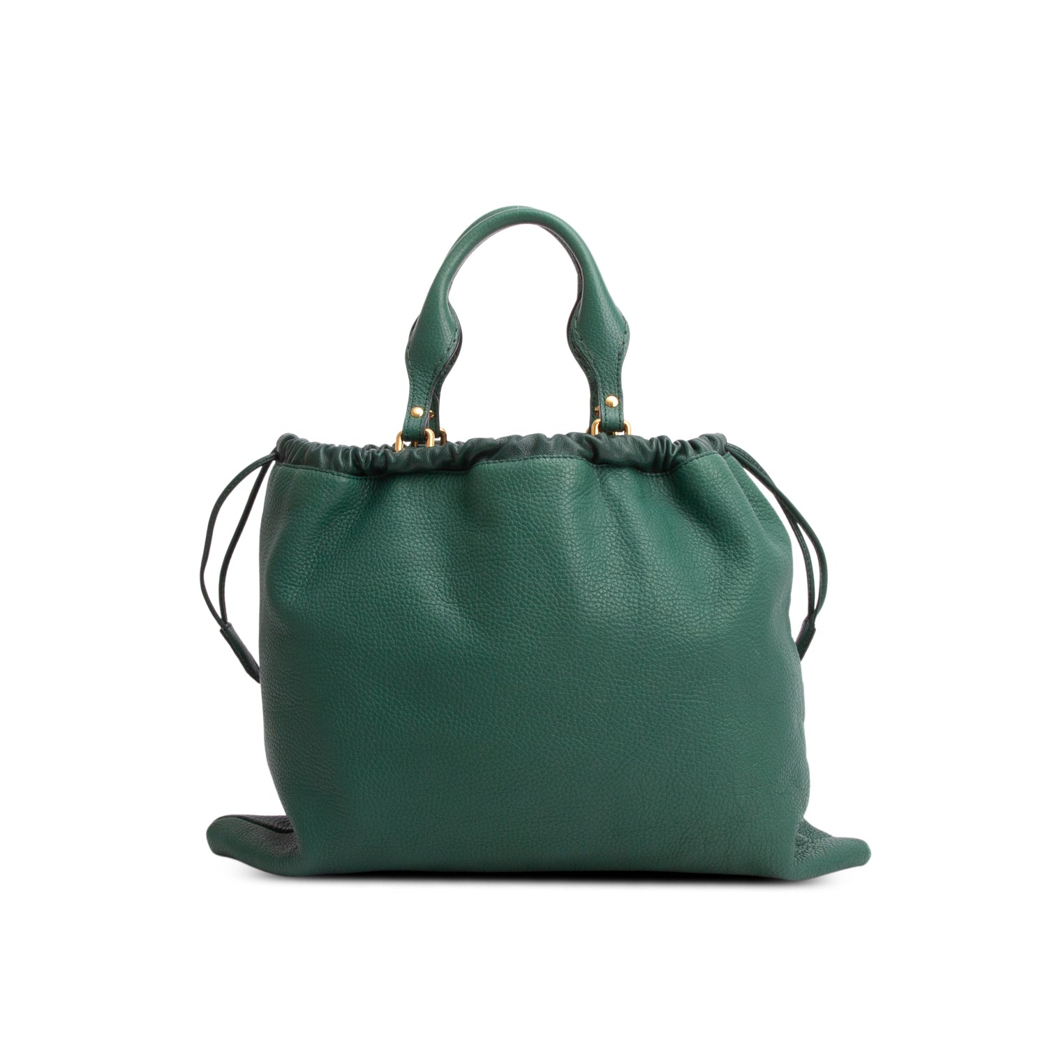 Burberry Green Grained Calfskin Big Crush Tote w/ Strap